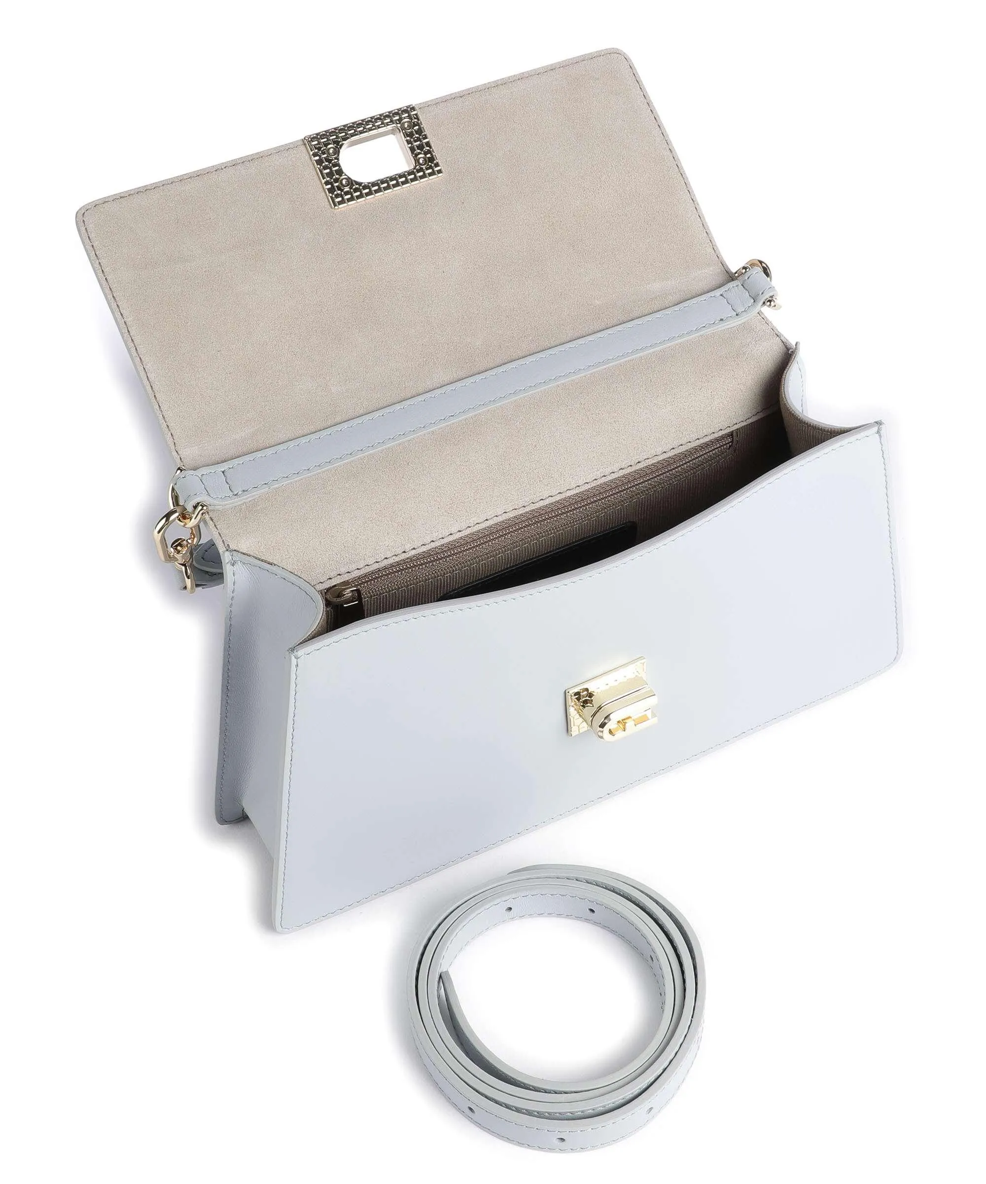  Furla Zoe S Borsa a spalla pelle blu-grigio  
