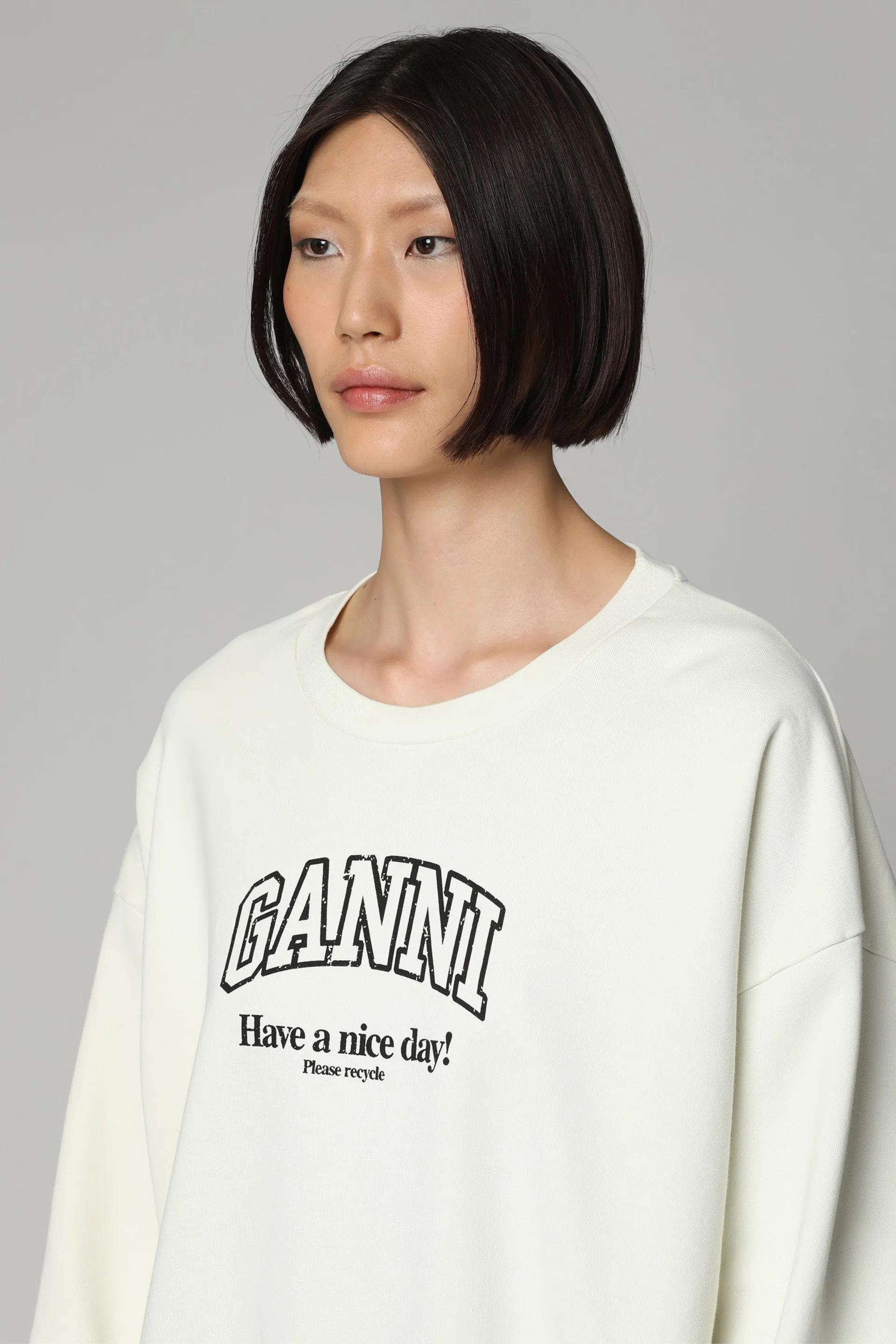 GANNI Felpa girocollo in cotone