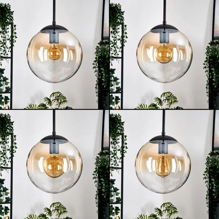 Gastor Lampadario a sospensione, Lampada a sfera, Lampada a sospensione Ambrato, Chiaro, 4-Luci