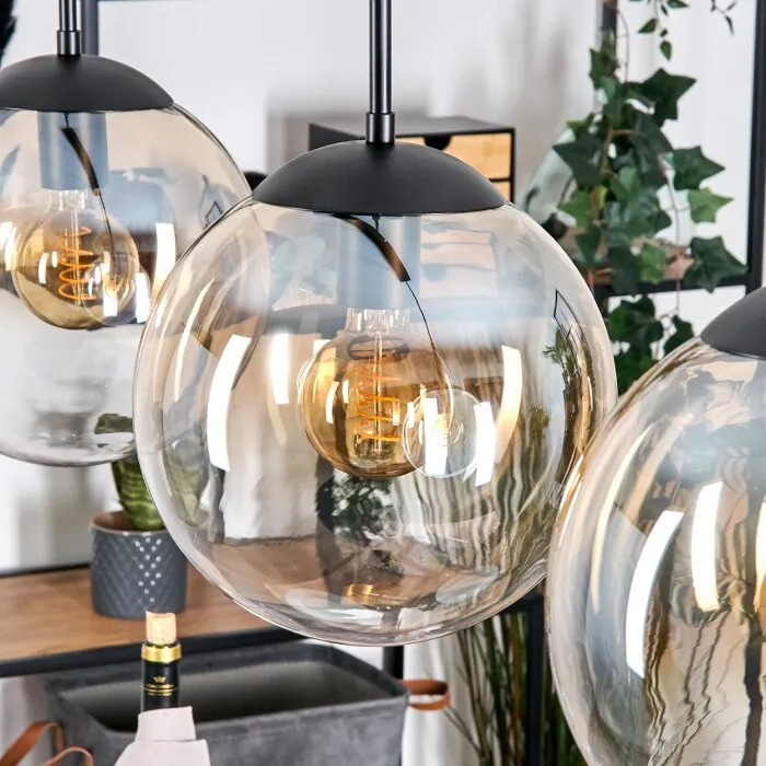 Gastor Lampadario a sospensione, Lampada a sfera, Lampada a sospensione Ambrato, Chiaro, 4-Luci