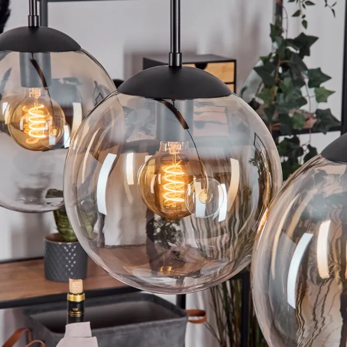 Gastor Lampadario a sospensione, Lampada a sfera, Lampada a sospensione Ambrato, Chiaro, 4-Luci