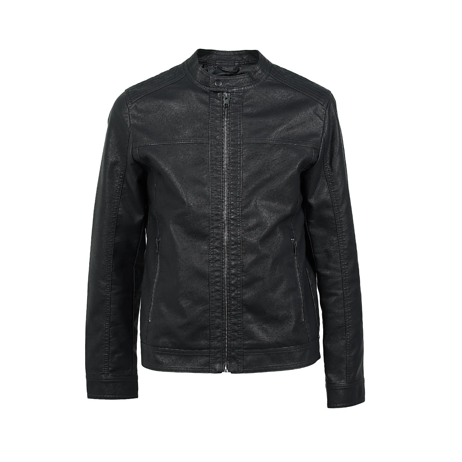 Giacca nera con tasche e zip