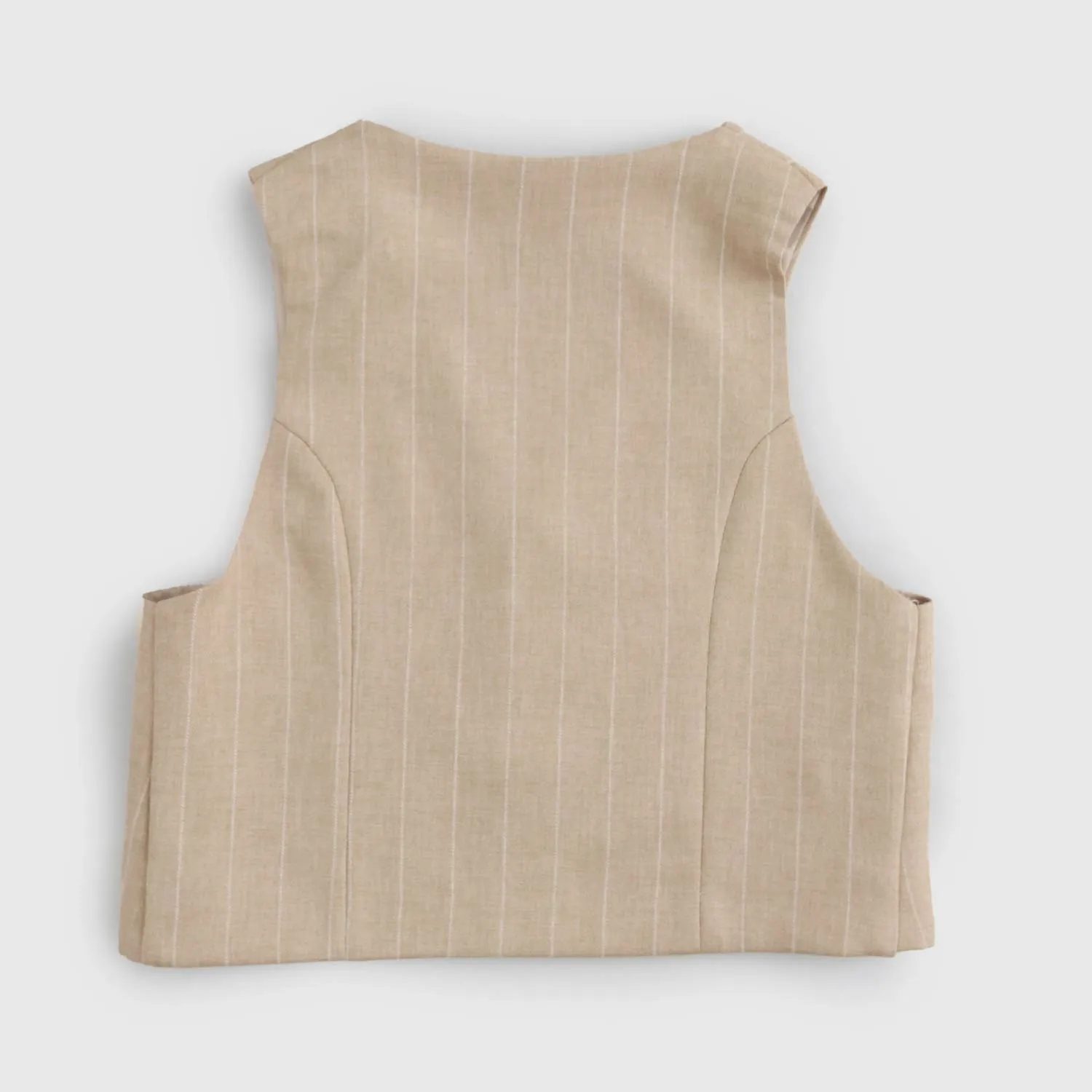 Gilet A Righe Beige