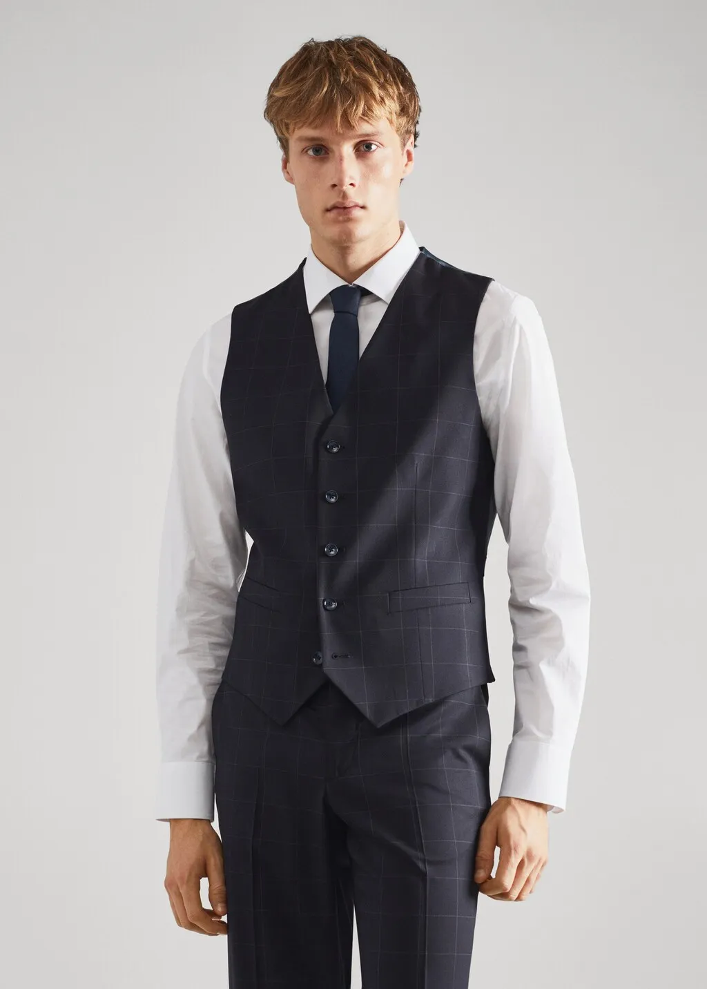 Gilet completo slim fit quadri