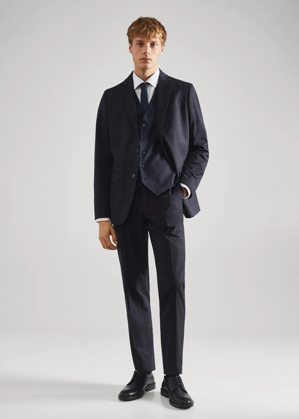 Gilet completo slim fit quadri