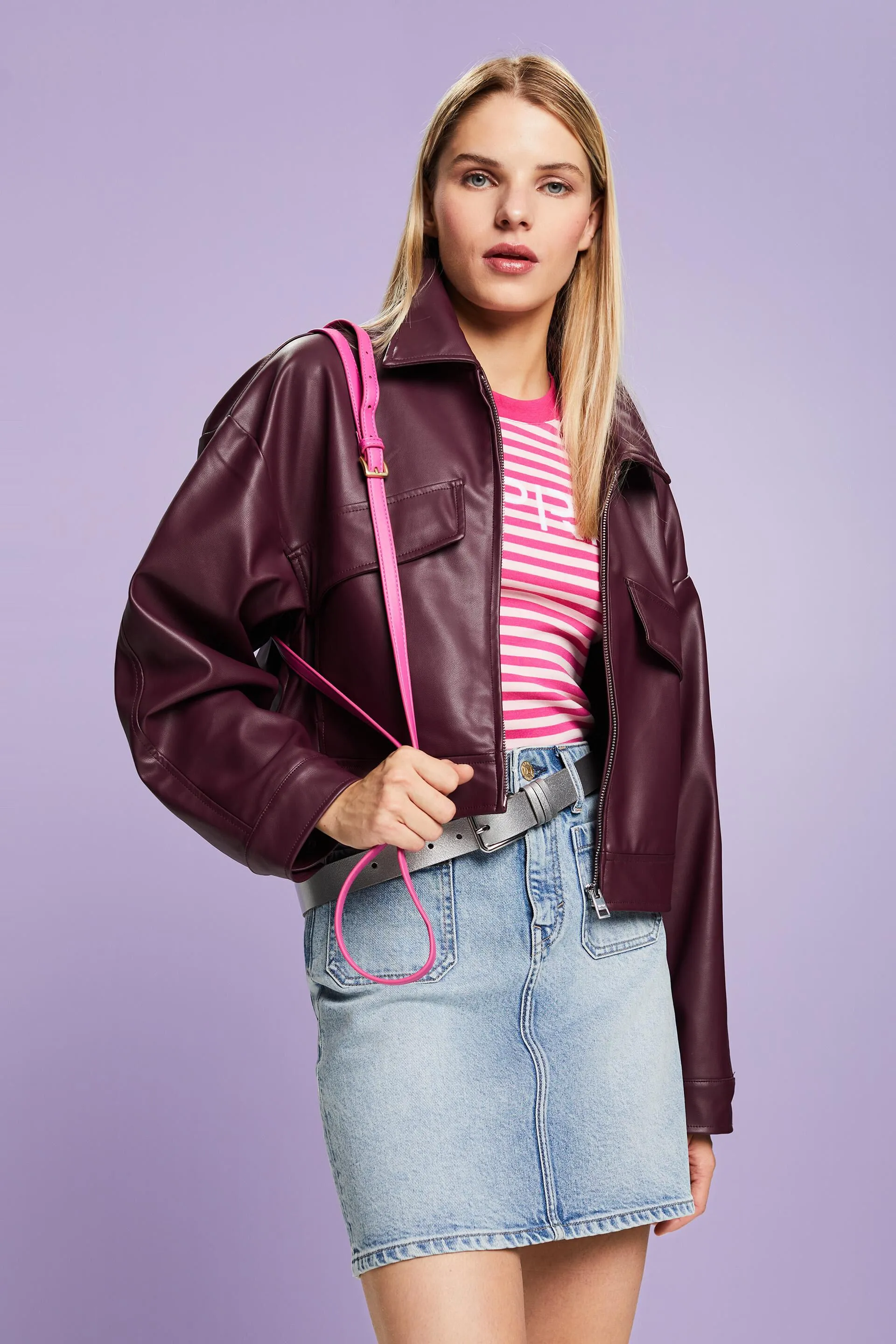 Giubbetto oversize in similpelle