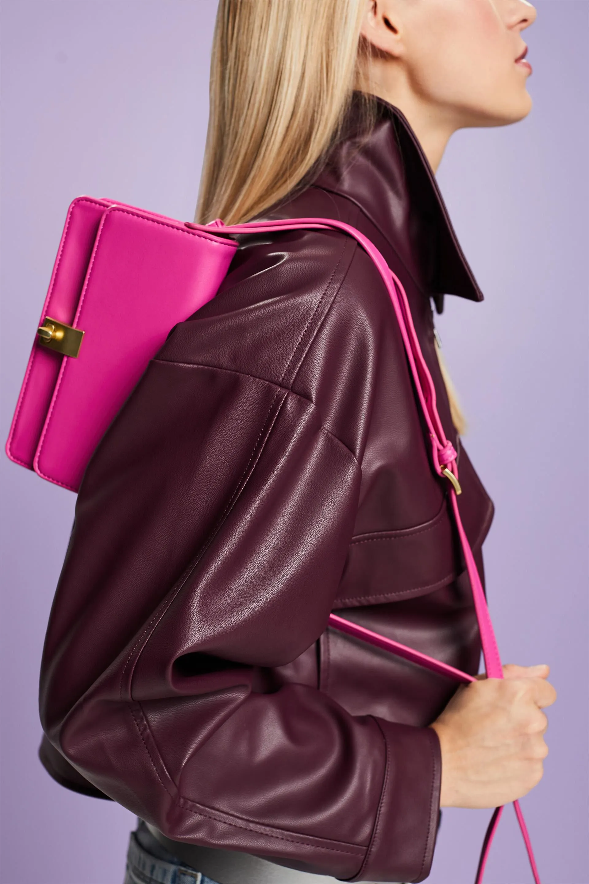 Giubbetto oversize in similpelle