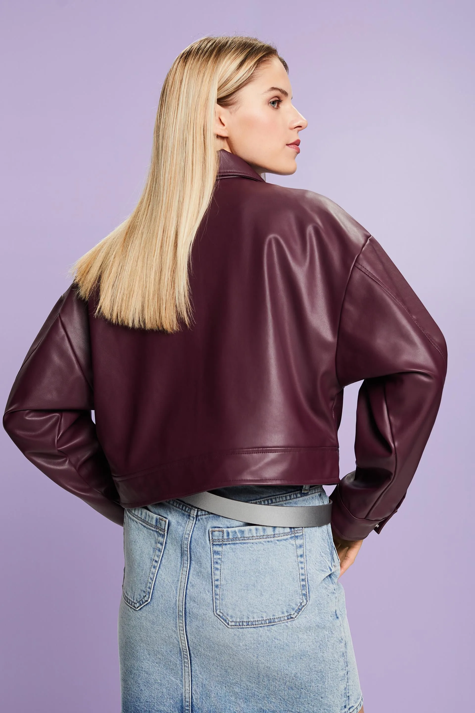 Giubbetto oversize in similpelle