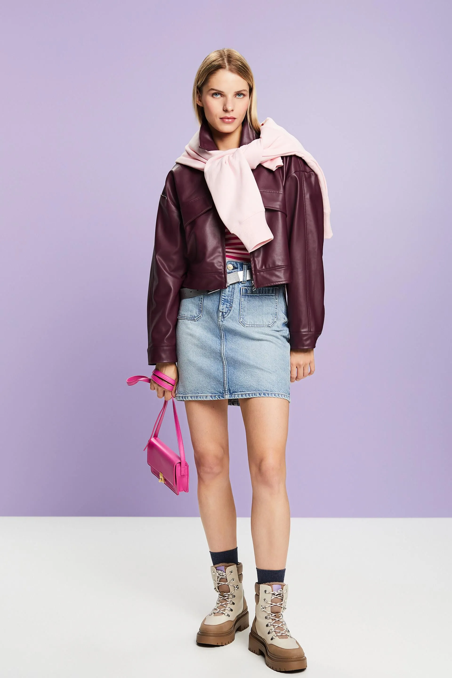 Giubbetto oversize in similpelle