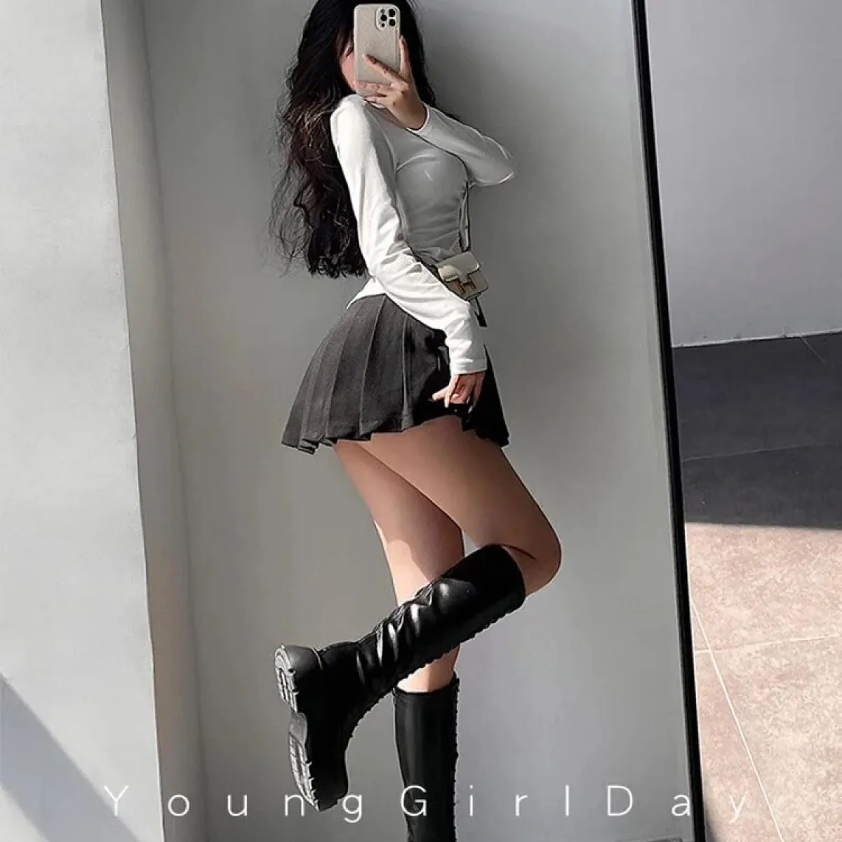 Gonna a pieghe con pantaloncini Donna a vita alta Bianco Nero A Line Gyaru Mini Gonna da tennis School Girl Summer