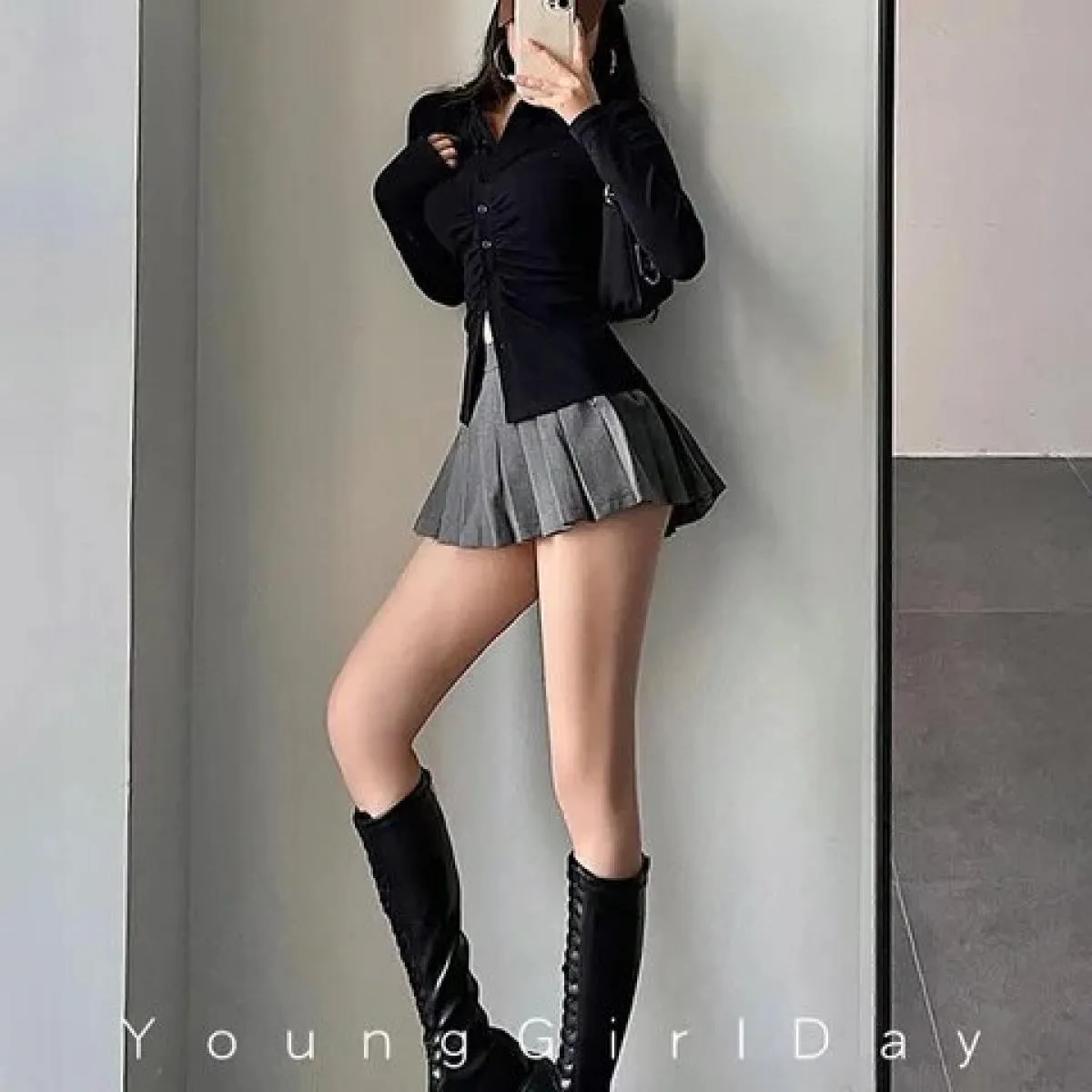 Gonna a pieghe con pantaloncini Donna a vita alta Bianco Nero A Line Gyaru Mini Gonna da tennis School Girl Summer