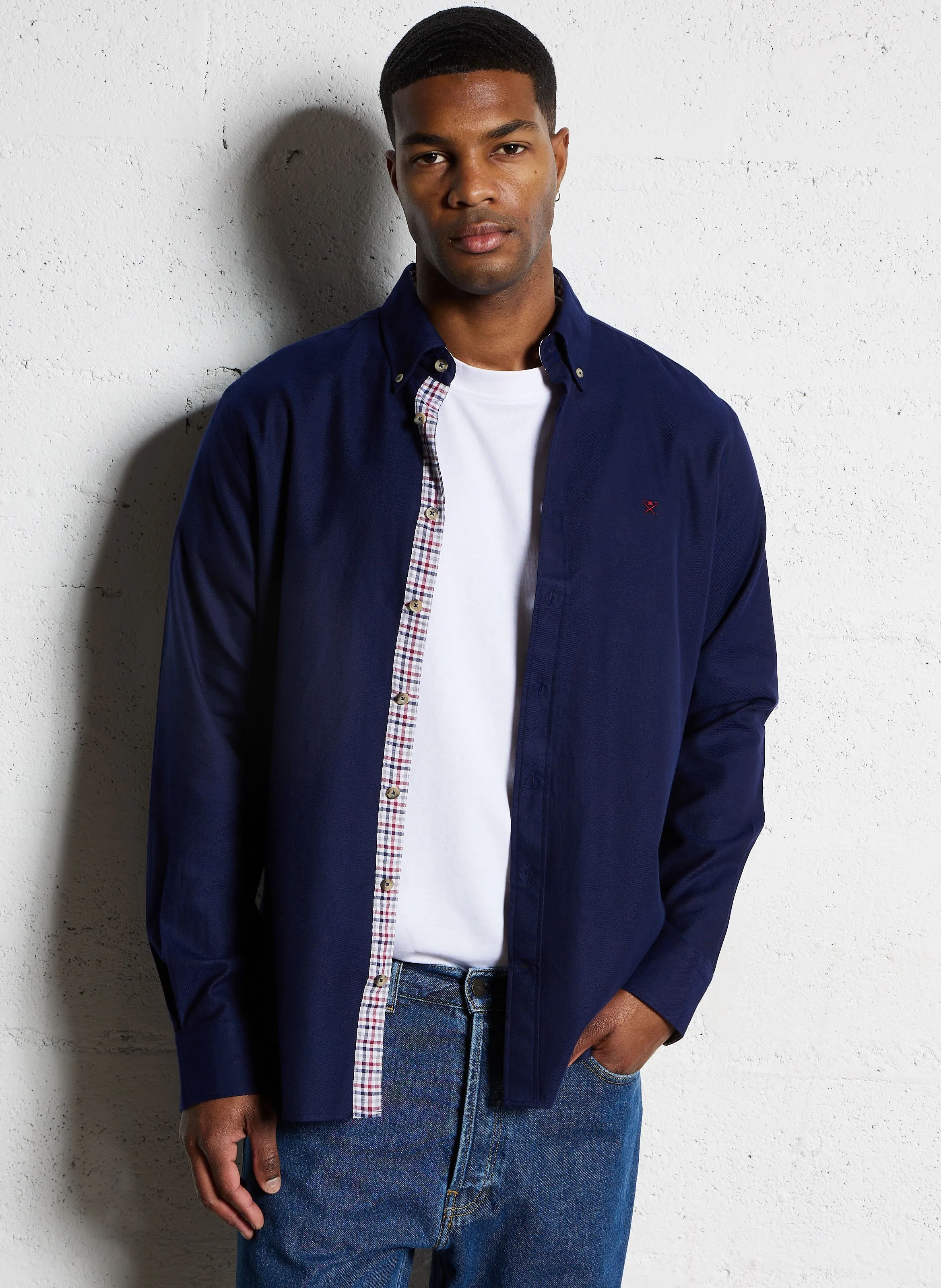  HACKETT   Camicia dritta in cotone | Blu
