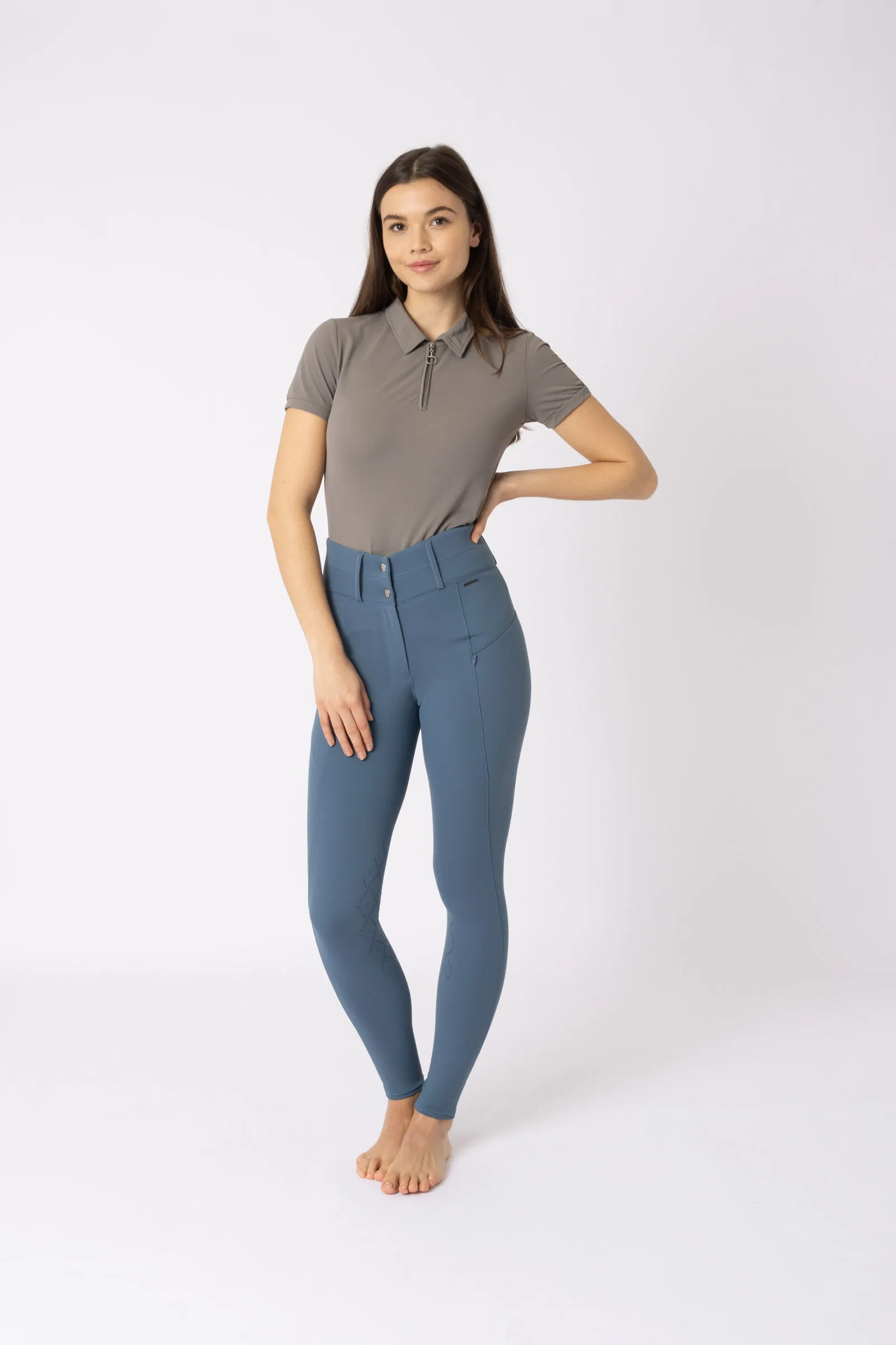Horze Sophie Pantaloni da equitazione con vita alta e grip al ginocchio, per donna