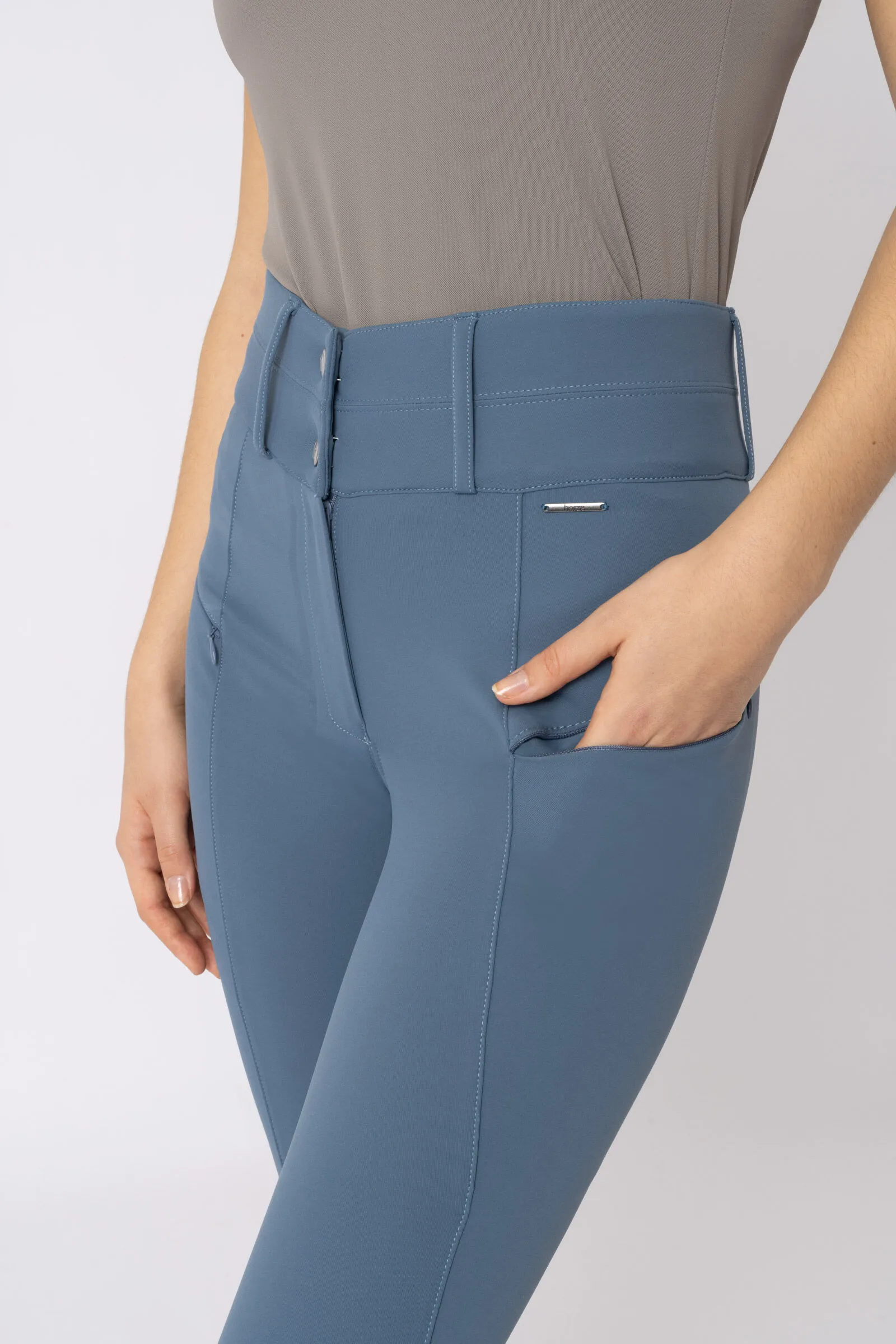 Horze Sophie Pantaloni da equitazione con vita alta e grip al ginocchio, per donna