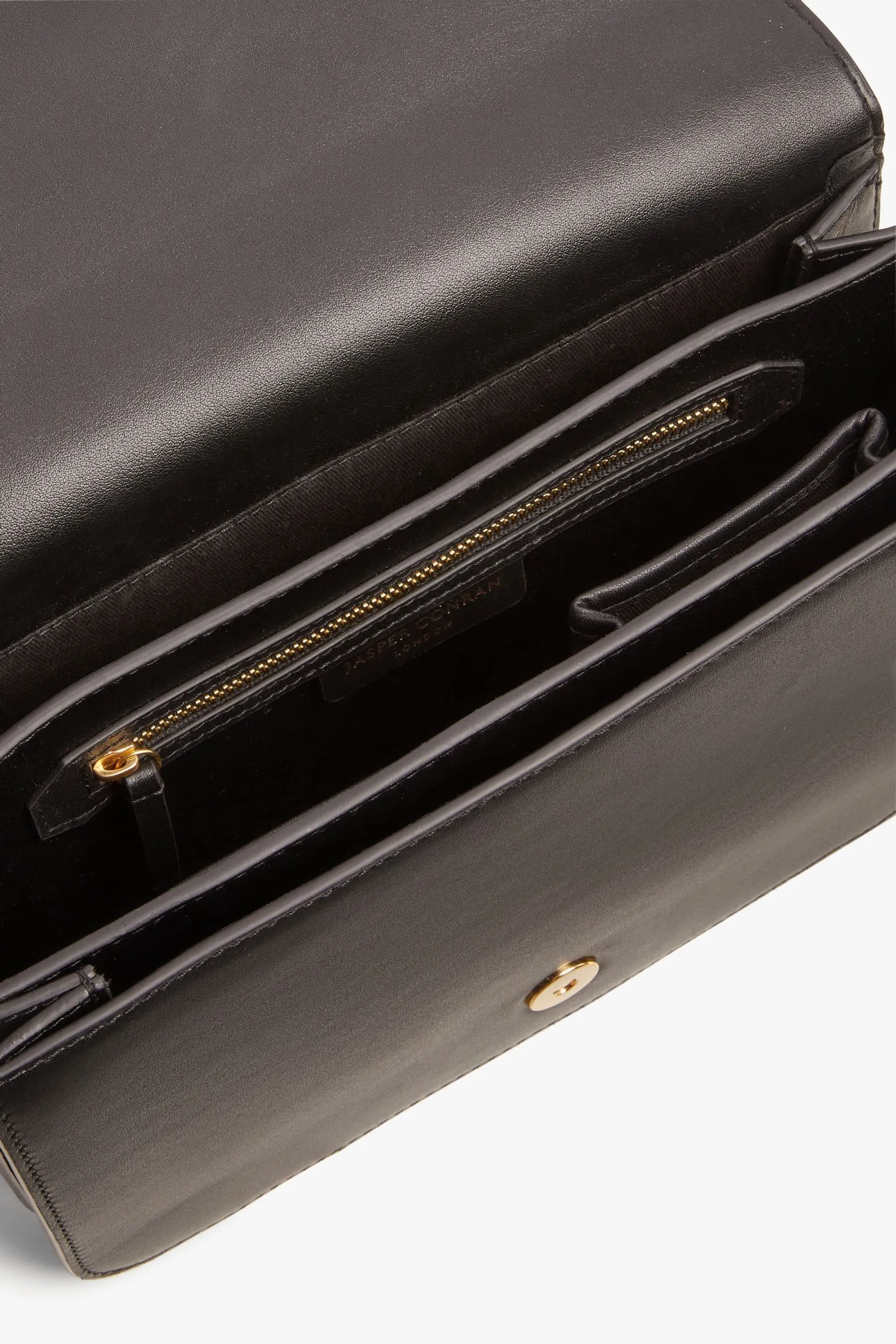 Jasper Conran London - Beatrix - Nero a tracolla in pelle con patta - Borsa