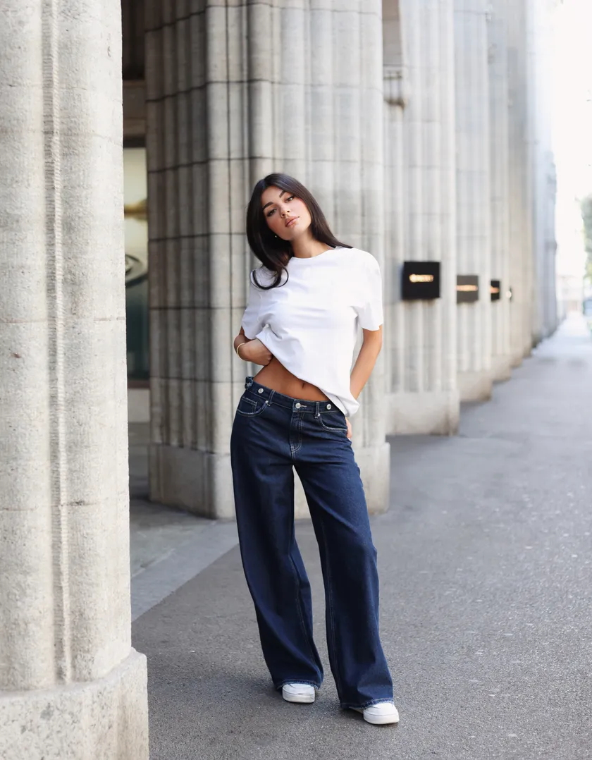 Jeans Skater con Dettagli in Vita  