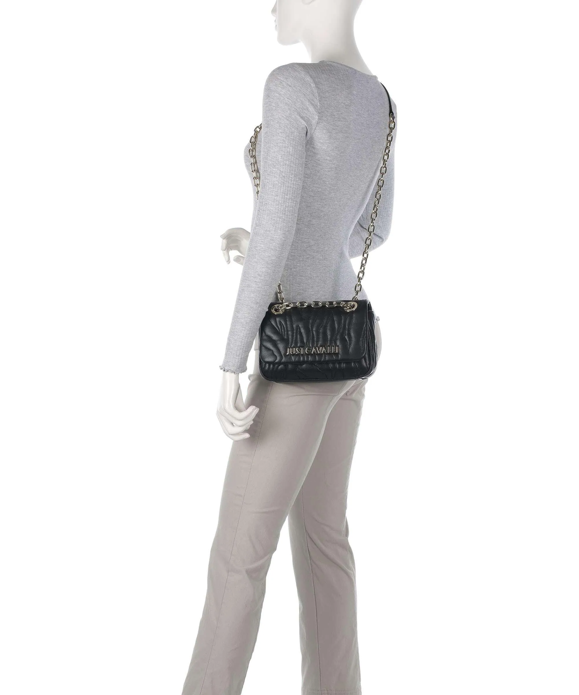  Just Cavalli Range E Style 3 Borsa a spalla pelle sintetica nero  