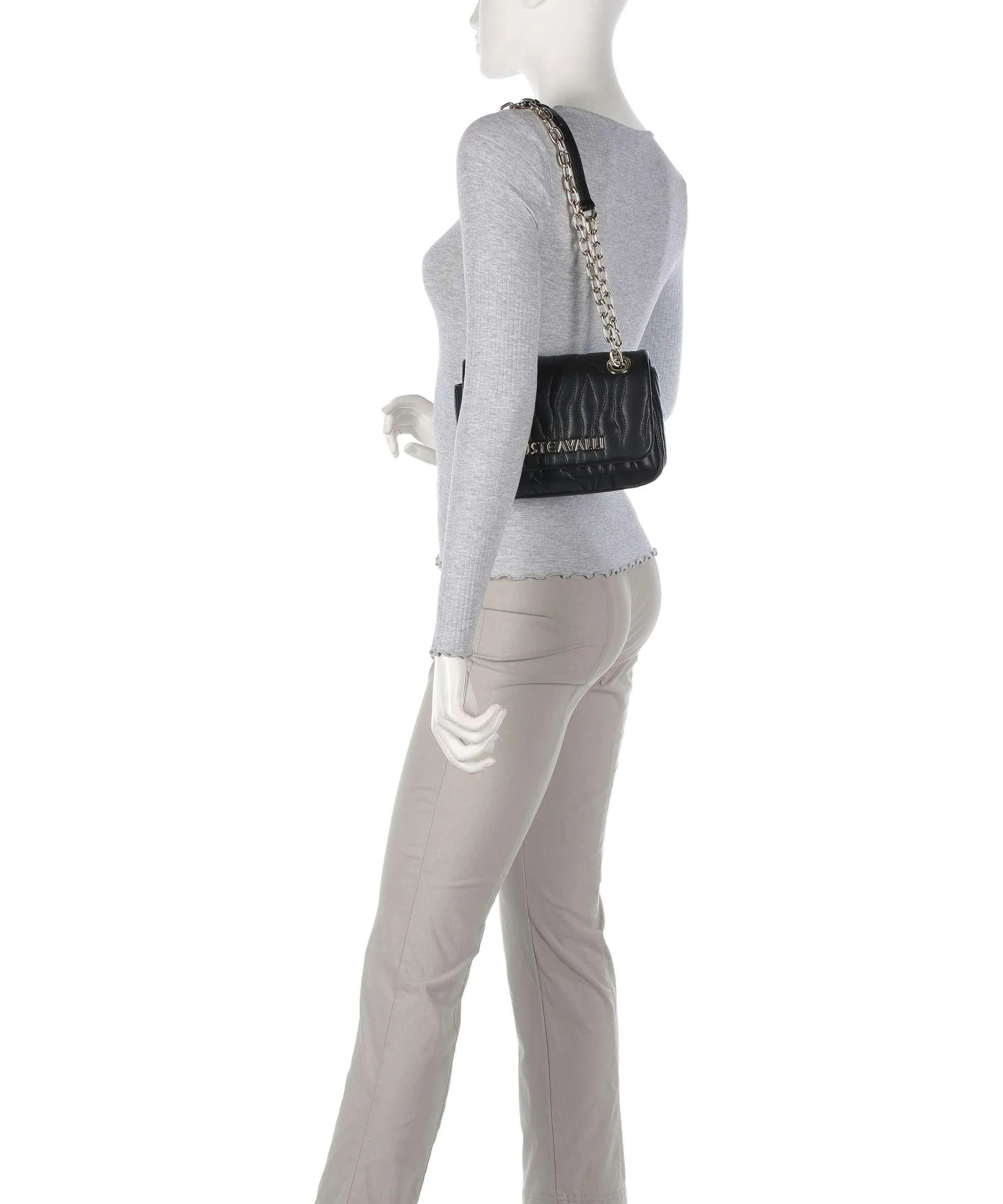  Just Cavalli Range E Style 3 Borsa a spalla pelle sintetica nero  