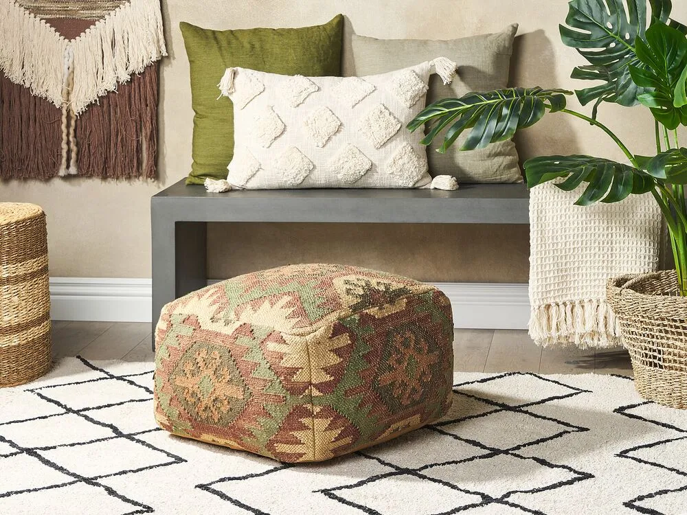 Jute Pouffe Multicolour CUMBUM