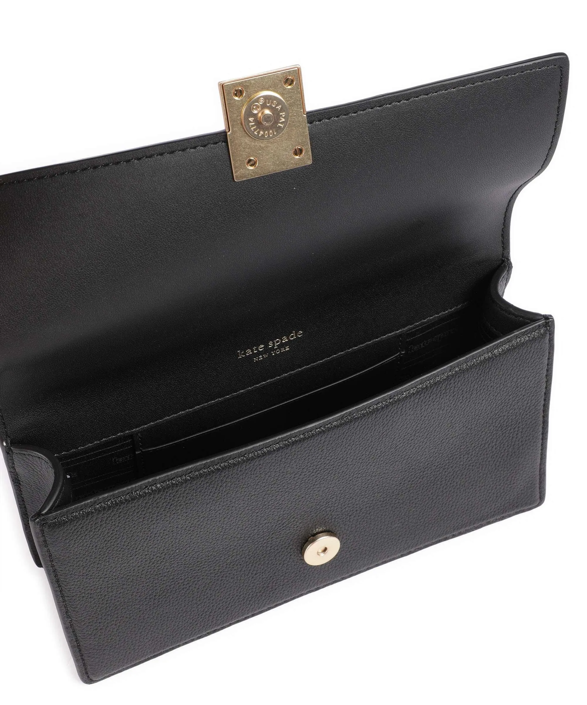  Kate Spade New York Deco Borsa a spalla pelle di vacchetta grana nero  