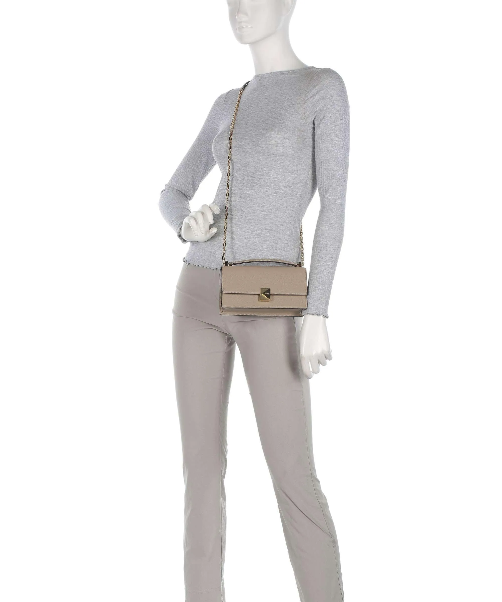  Kate Spade New York Deco Borsa a spalla pelle di vacchetta grana taupe  