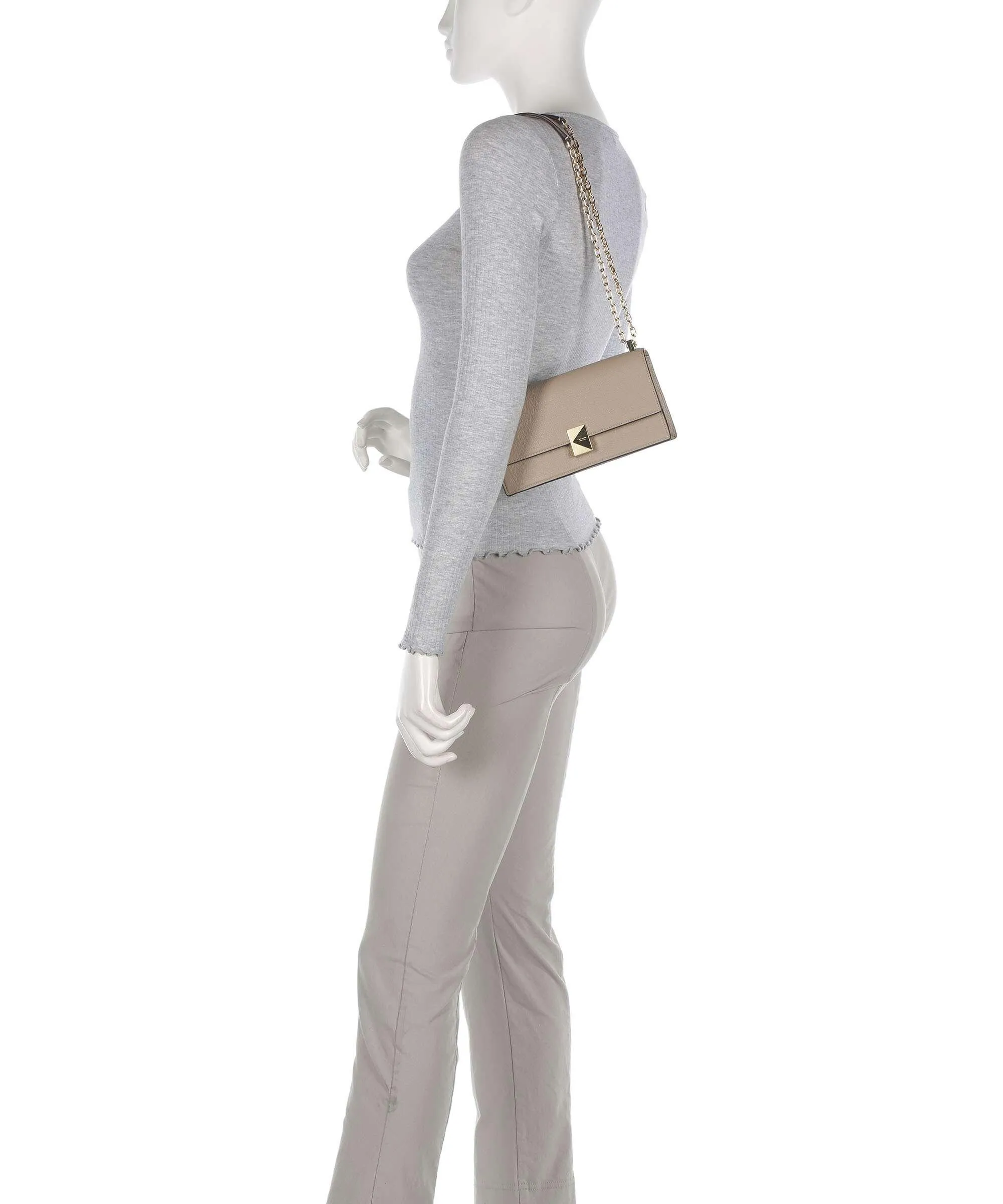  Kate Spade New York Deco Borsa a spalla pelle di vacchetta grana taupe  