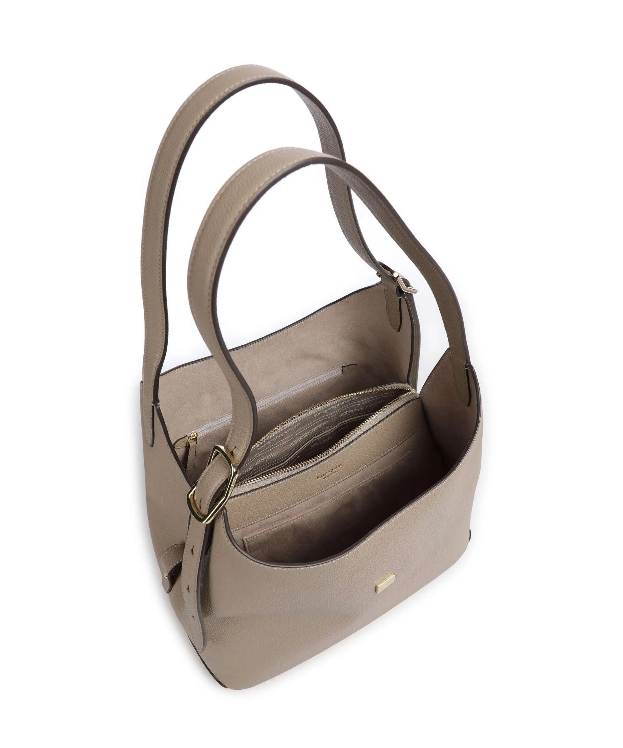  Kate Spade New York Deco Borsa hobo pelle di vacchetta grana taupe  