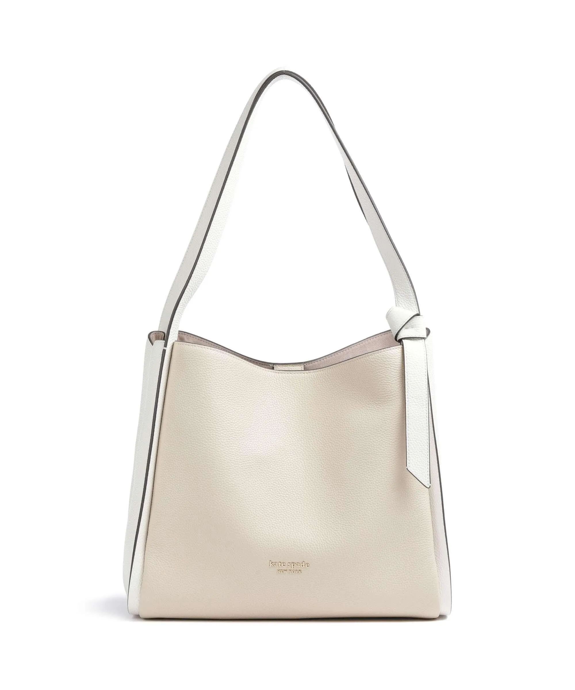  Kate Spade New York Knott Borsa hobo pelle di vacchetta grana avorio  
