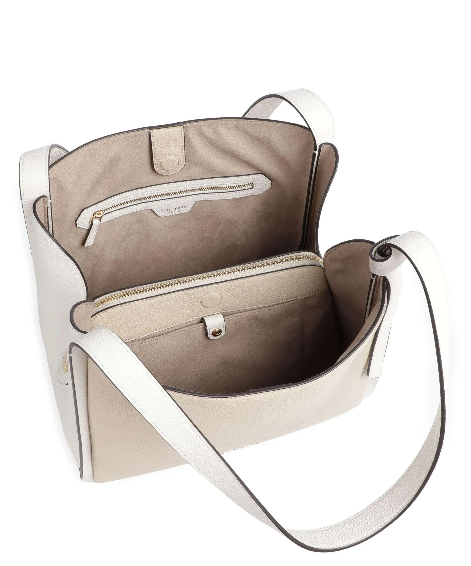  Kate Spade New York Knott Borsa hobo pelle di vacchetta grana avorio  
