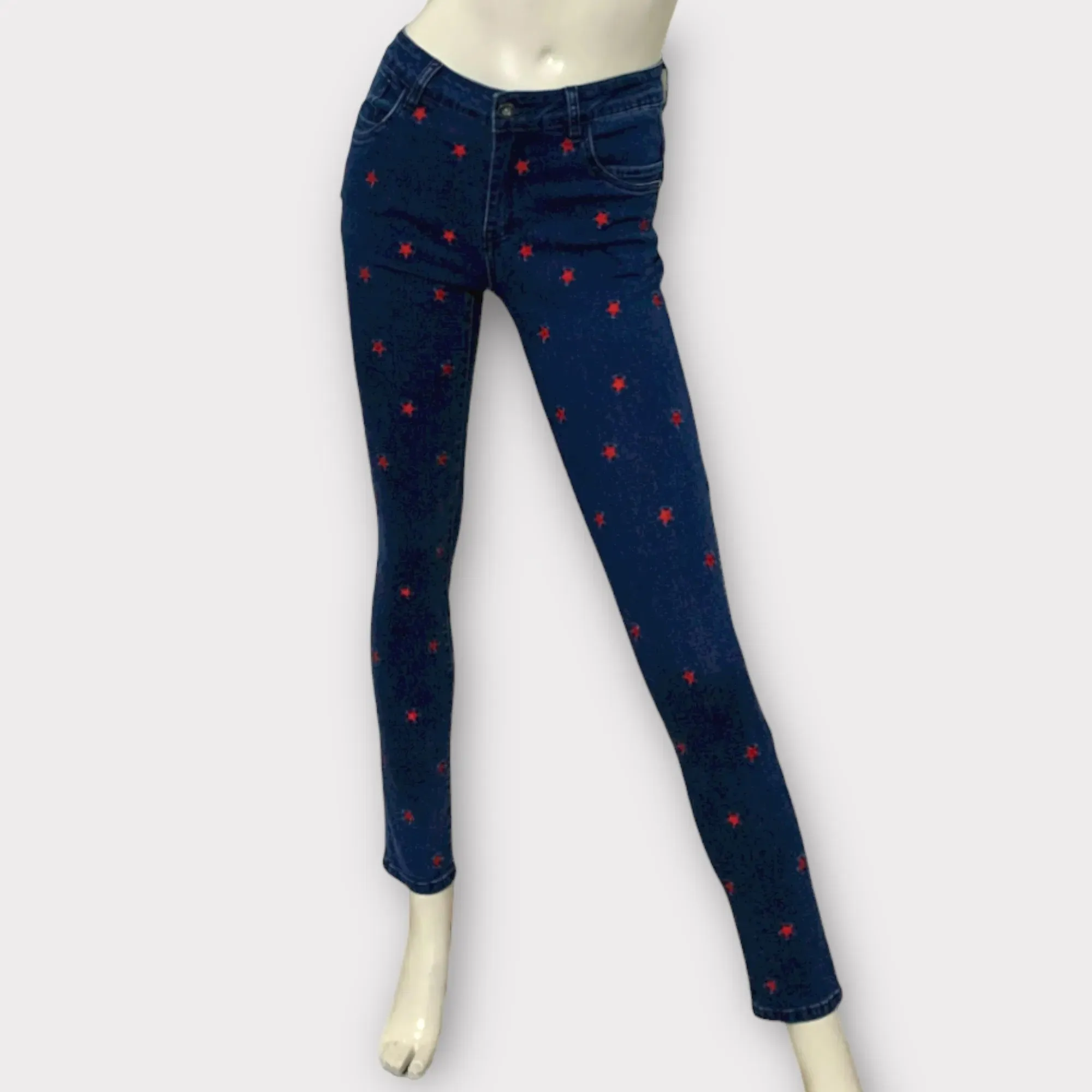Koralline – Jeans blu a stelle rosse