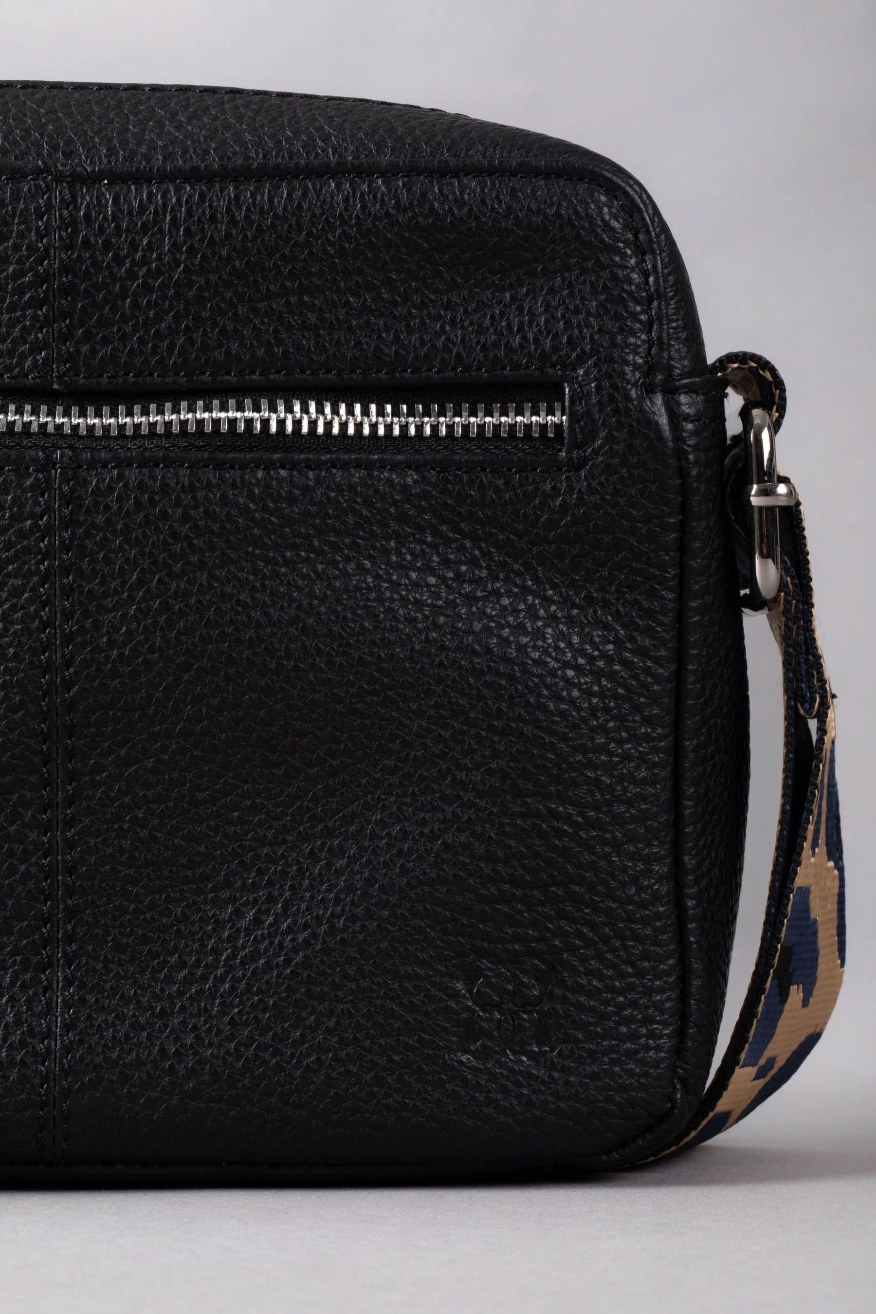Lakeland Leather - Alston - Borsa a tracolla squadrata in pelle con cinturino in tela