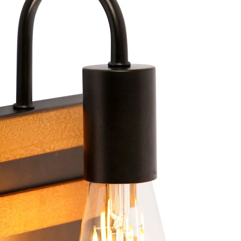 Lampada da parete industriale marrone con legno - Paleta Mai