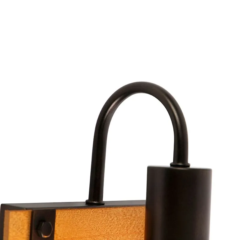 Lampada da parete industriale marrone con legno - Paleta Mai