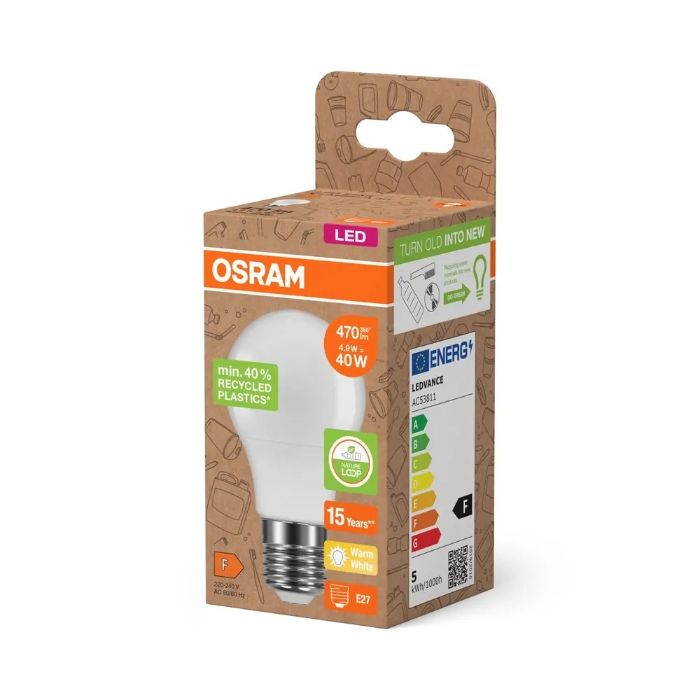 Lampadina LED E27 a goccia Osram Nature Loop PCR 470 lm bianco caldo