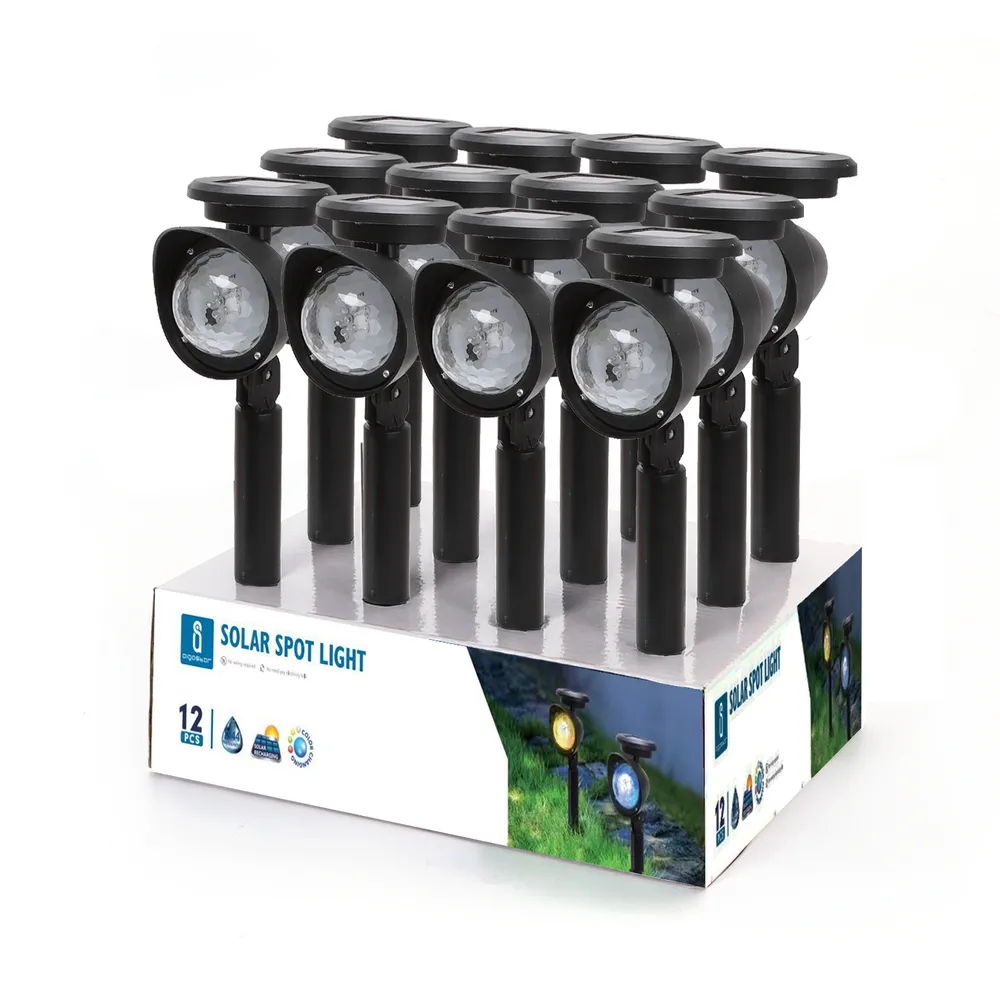 Lampioncino segnapassi 5 Led Nero con pannello solare IP44 RGB con sensore crepuscolare Aigostar