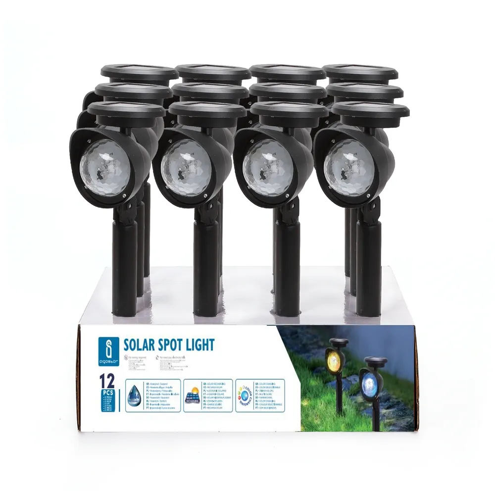 Lampioncino segnapassi 5 Led Nero con pannello solare IP44 RGB con sensore crepuscolare Aigostar