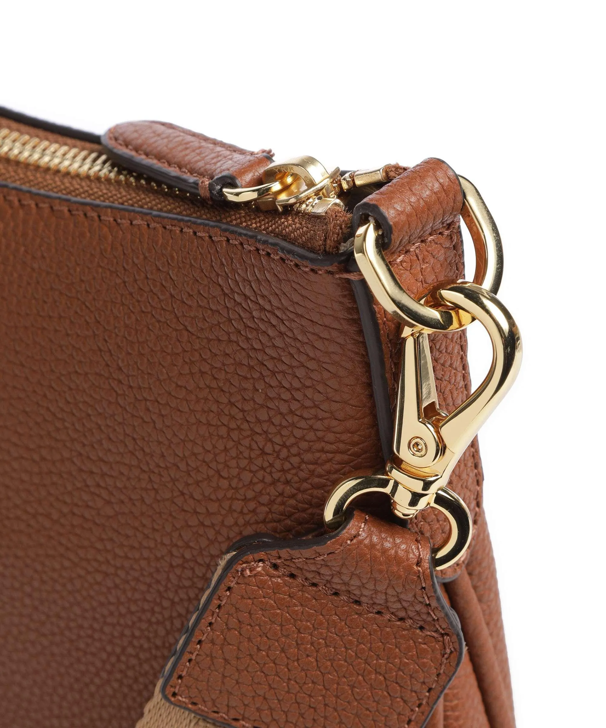  Lauren Ralph Lauren Cameryn 27 Borsa a tracolla pelle di vacchetta grana marrone  