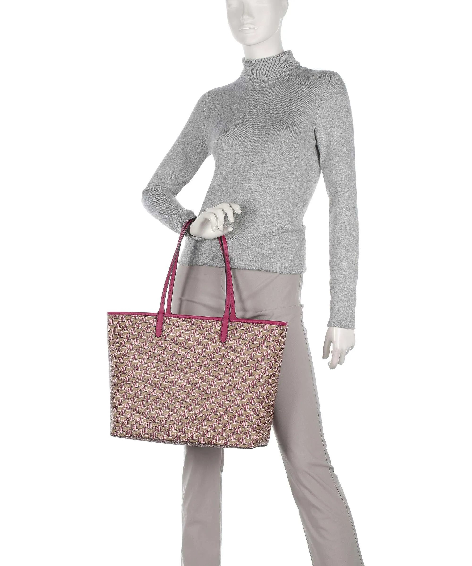  Lauren Ralph Lauren Collins 36 Borsa shopper pelle sintetica beige  