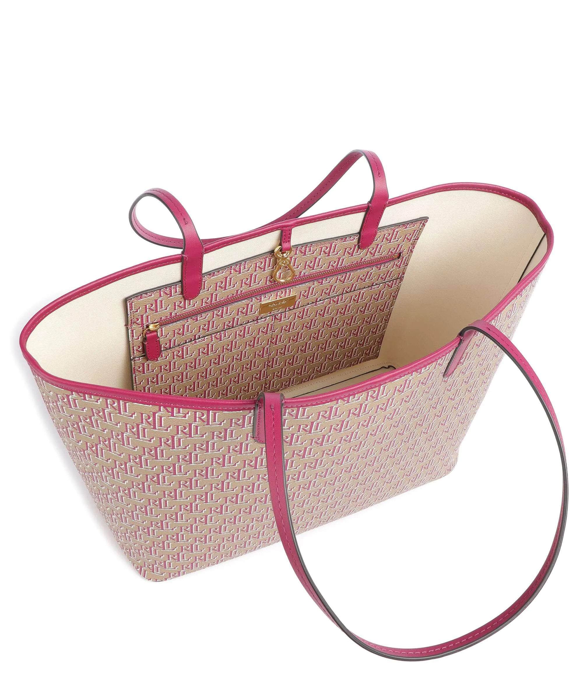  Lauren Ralph Lauren Collins 36 Borsa shopper pelle sintetica beige  