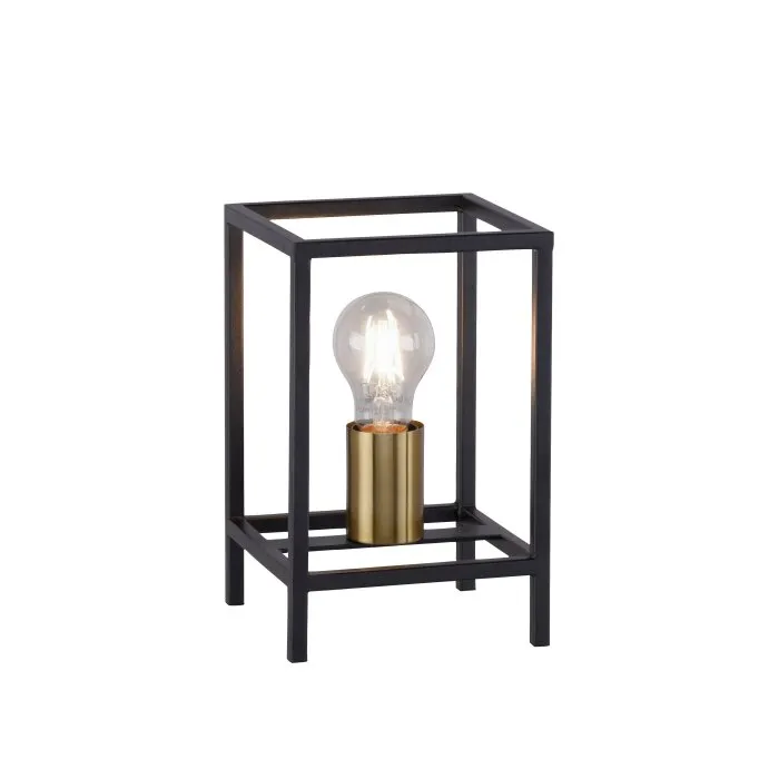 Leuchten-Direkt FABIO Lampada da tavolo Ottone, Nero, 1-Luce
