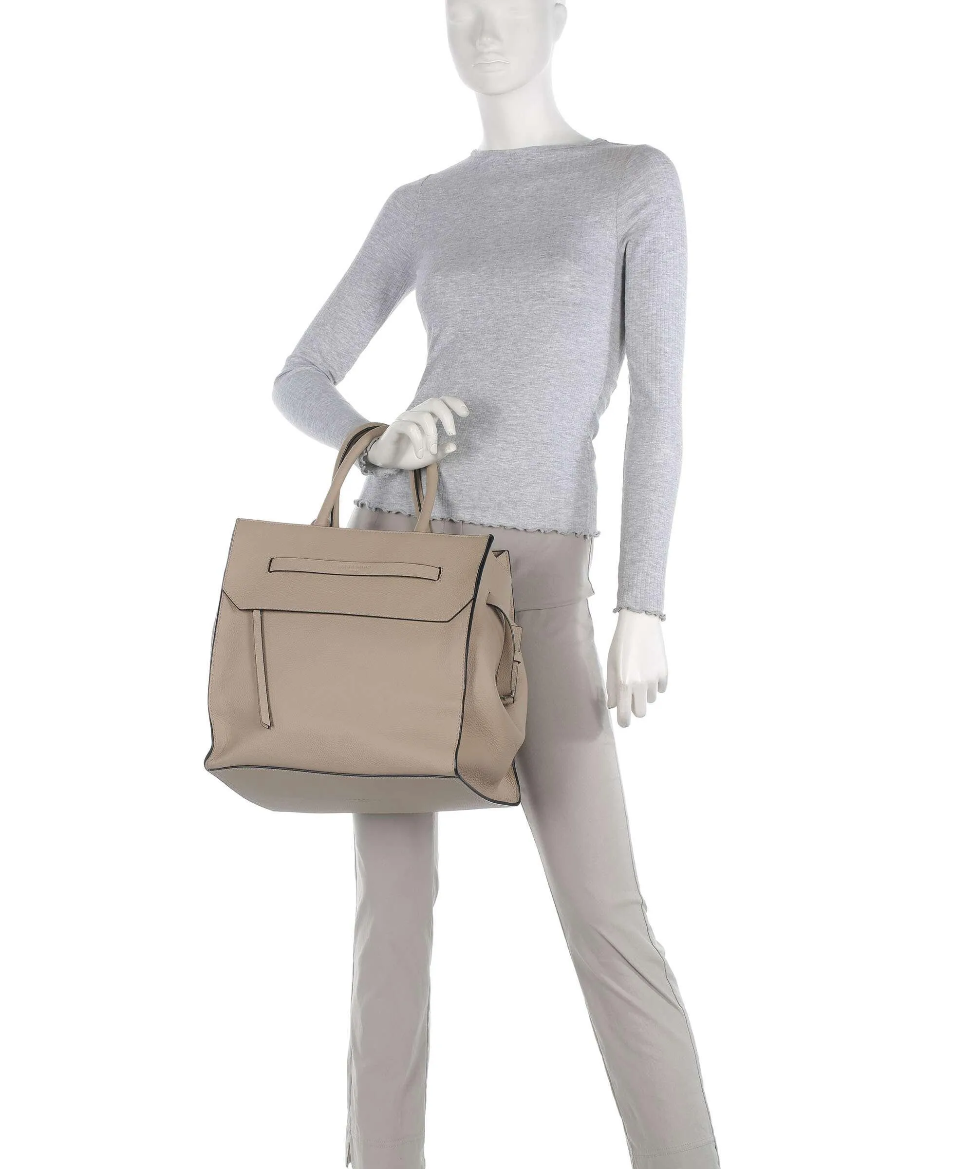  Liebeskind Lora Small Pebble L Borsa a mano pelle di vacchetta grana beige  