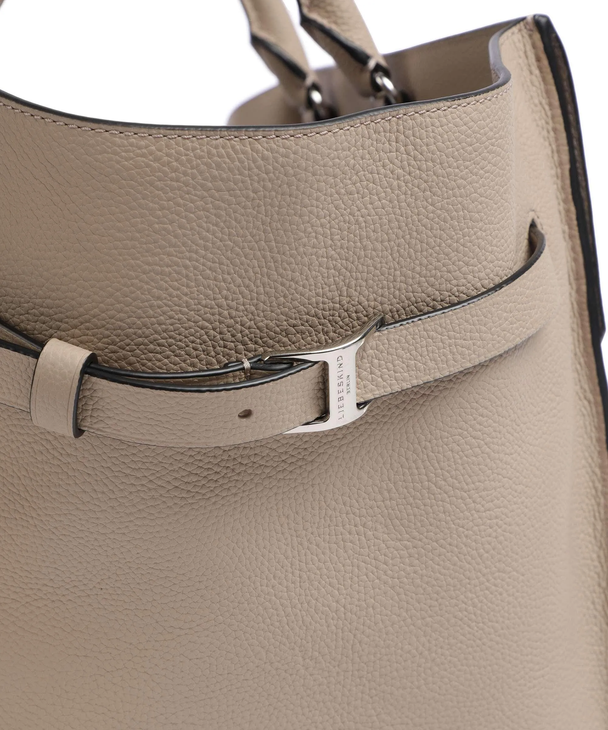  Liebeskind Lora Small Pebble L Borsa a mano pelle di vacchetta grana beige  