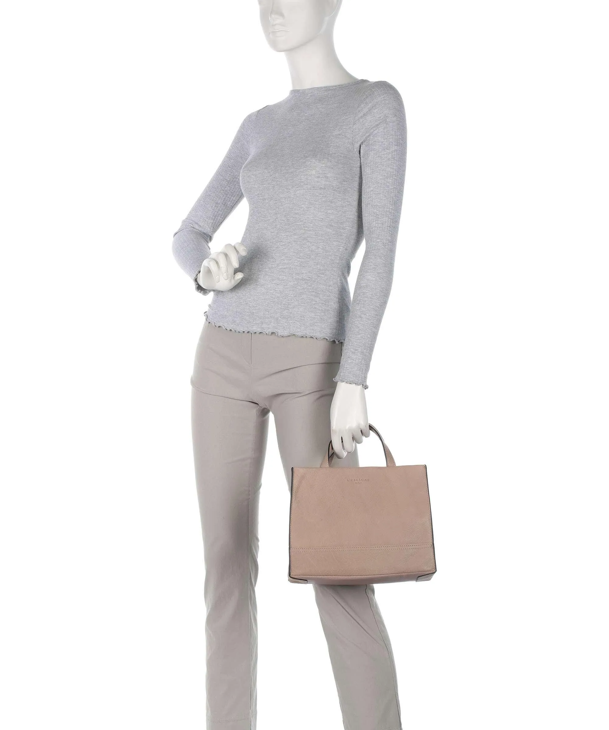  Liebeskind Lou 2 3D Leather M Borsa a mano pelle granulata beige  