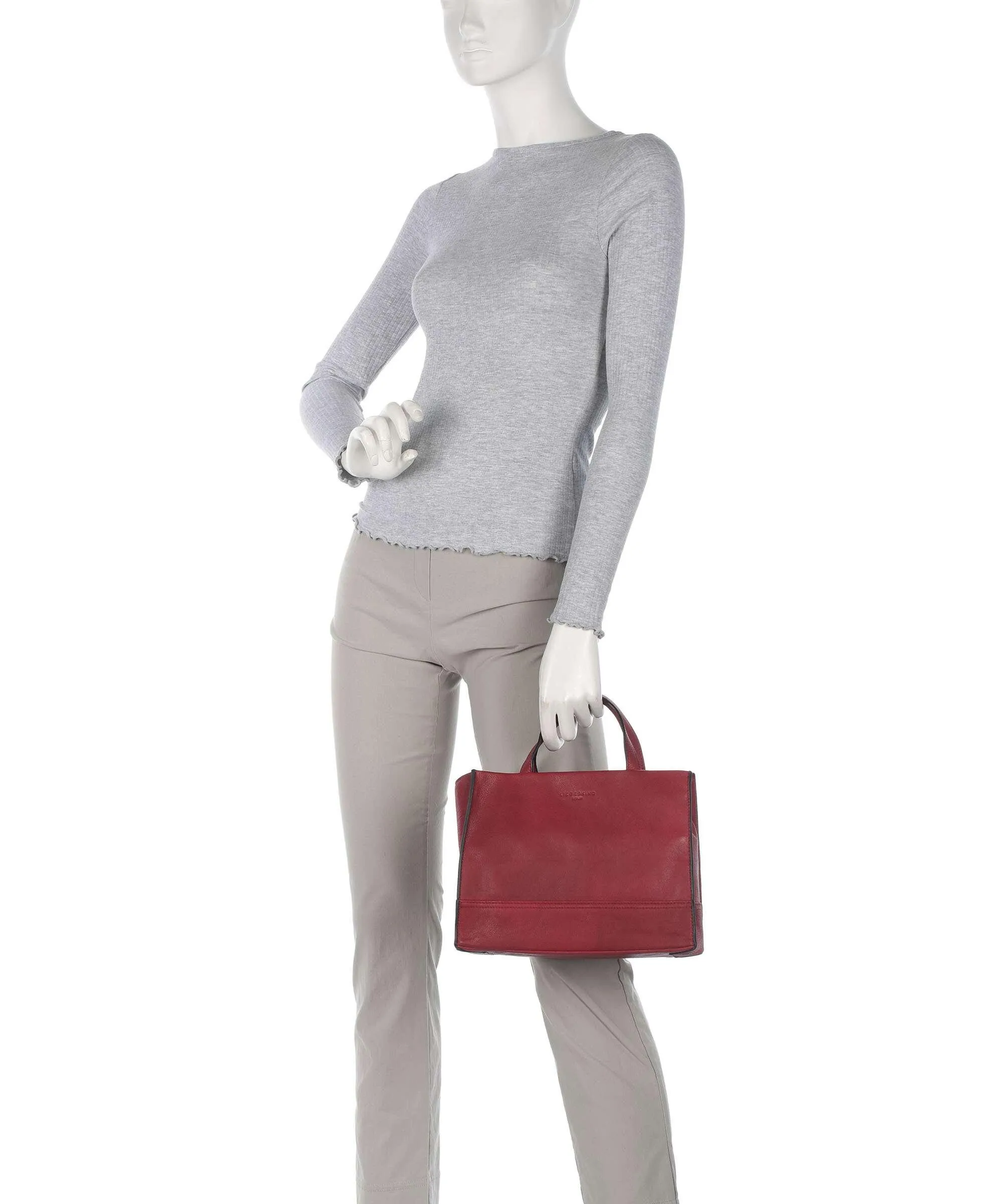  Liebeskind Lou 2 3D Leather M Borsa a mano pelle granulata cherry  