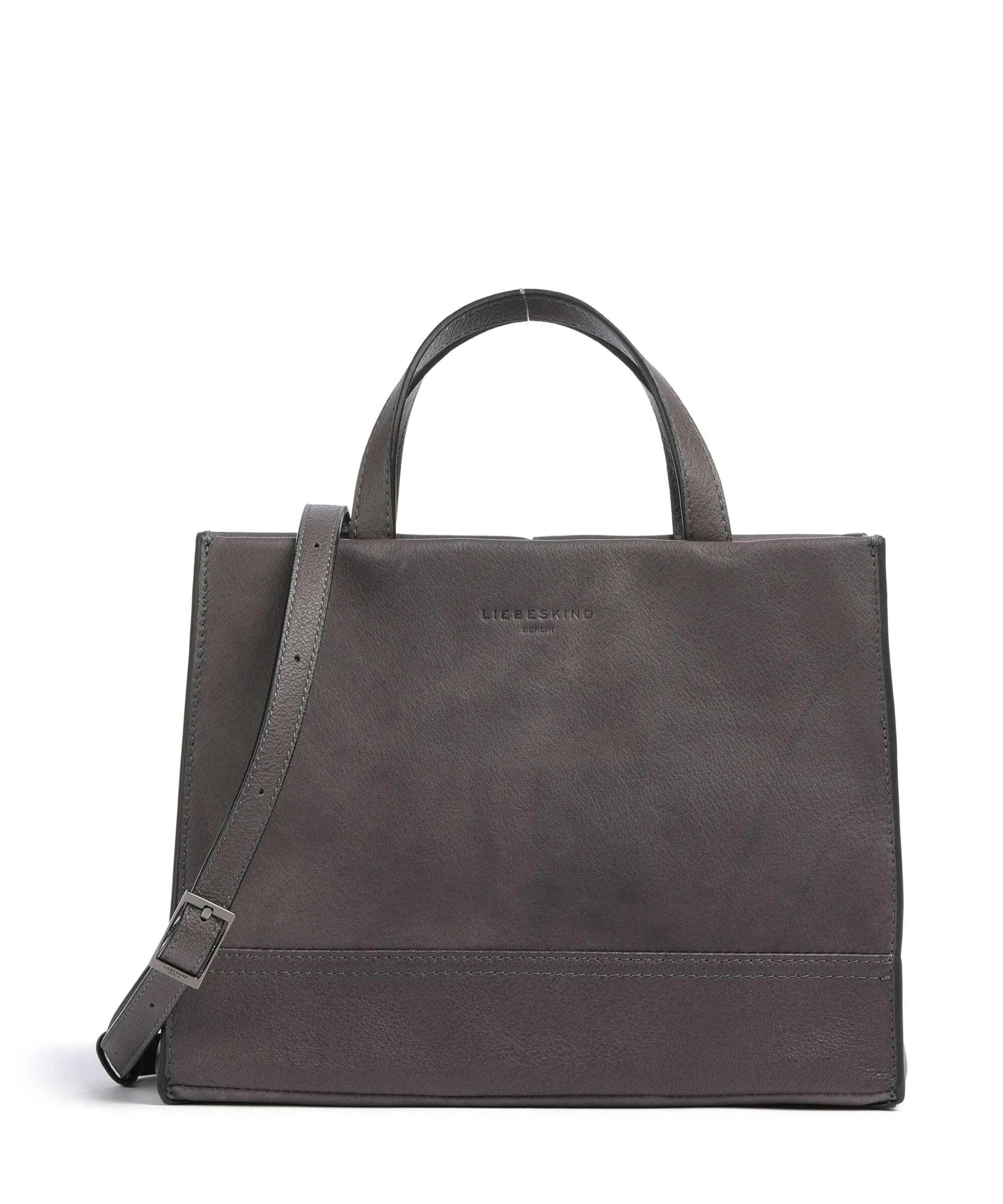  Liebeskind Lou 2 3D Leather M Borsa a mano pelle granulata grigio scuro  