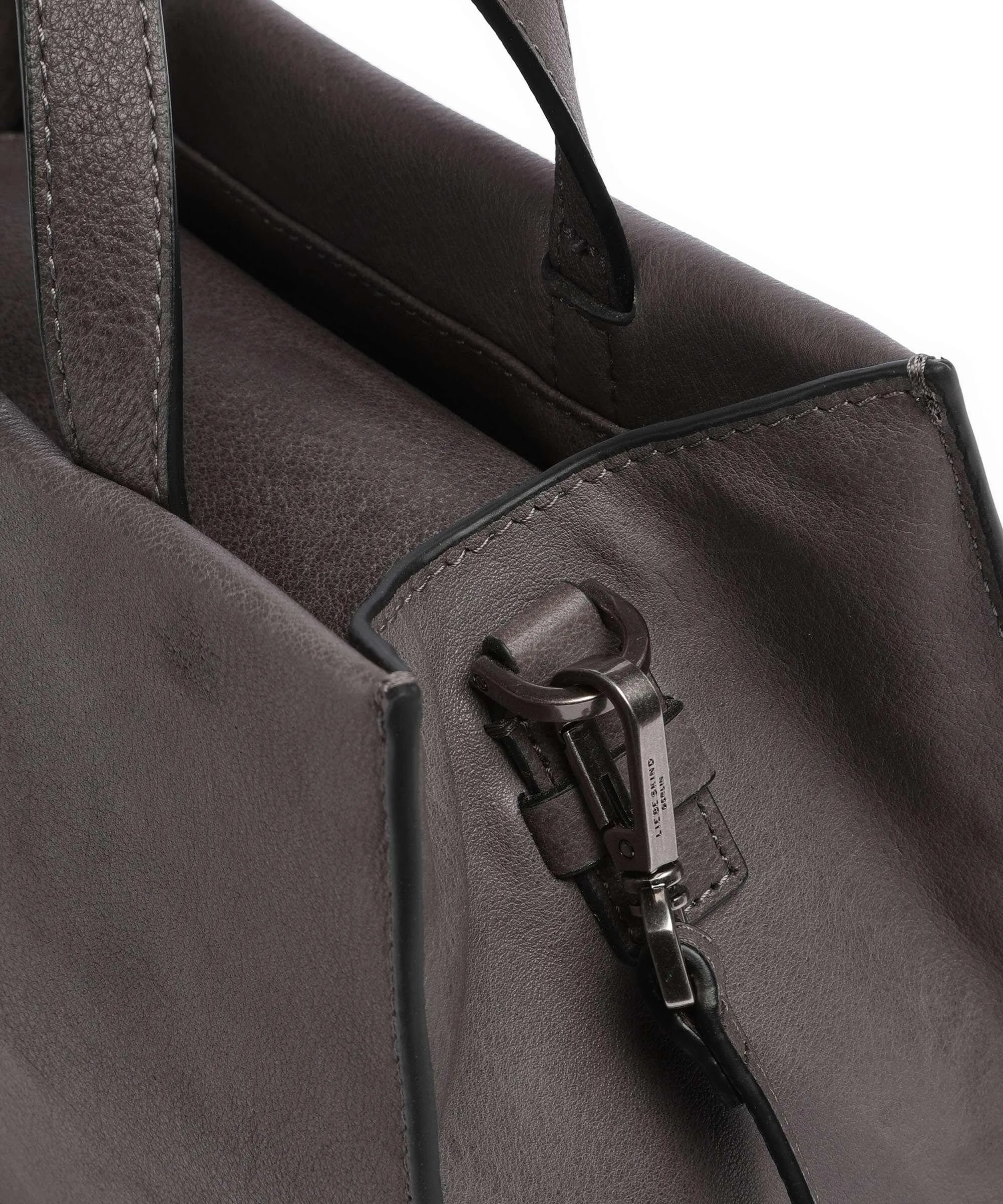  Liebeskind Lou 2 3D Leather M Borsa a mano pelle granulata grigio scuro  