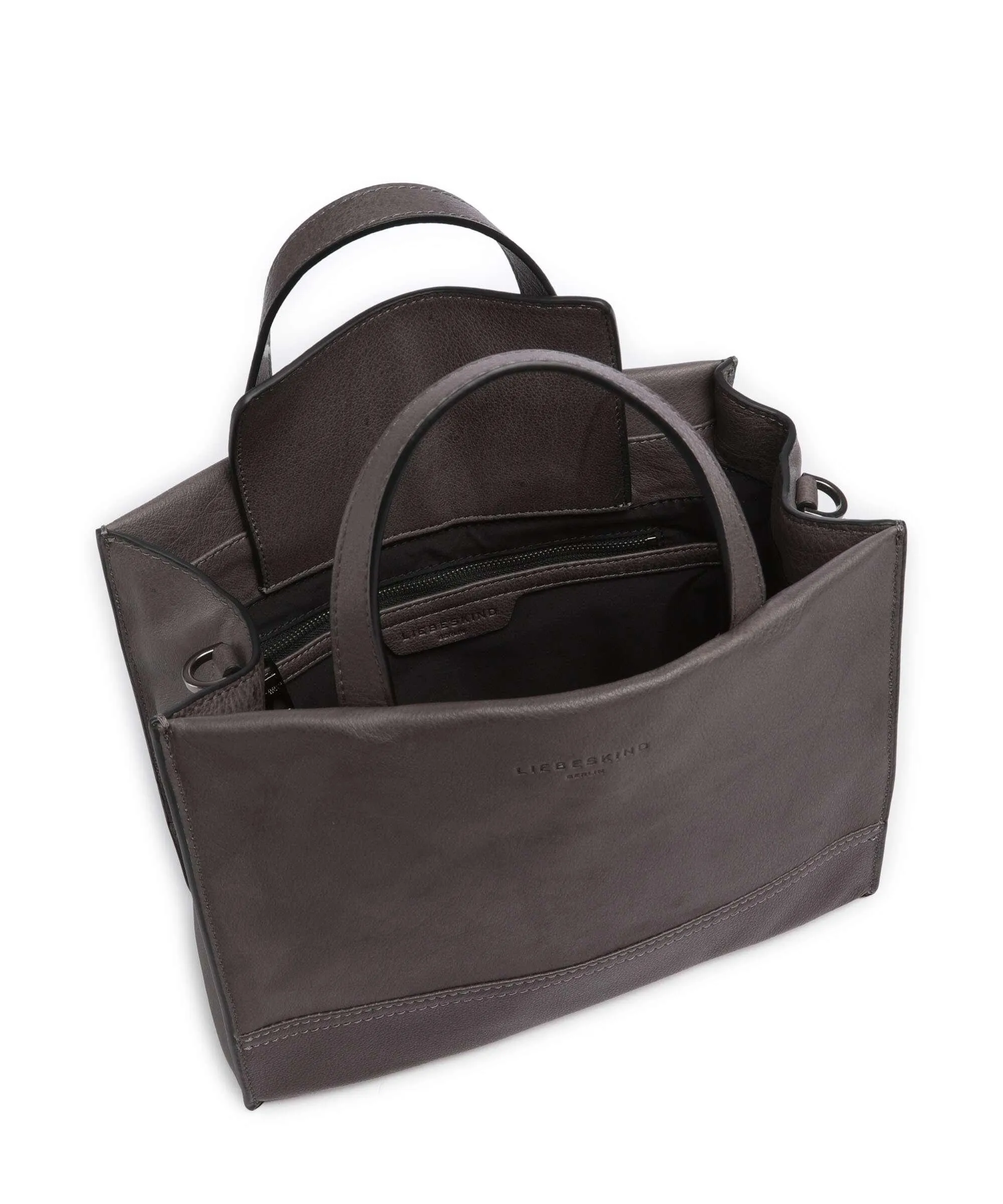  Liebeskind Lou 2 3D Leather M Borsa a mano pelle granulata grigio scuro  