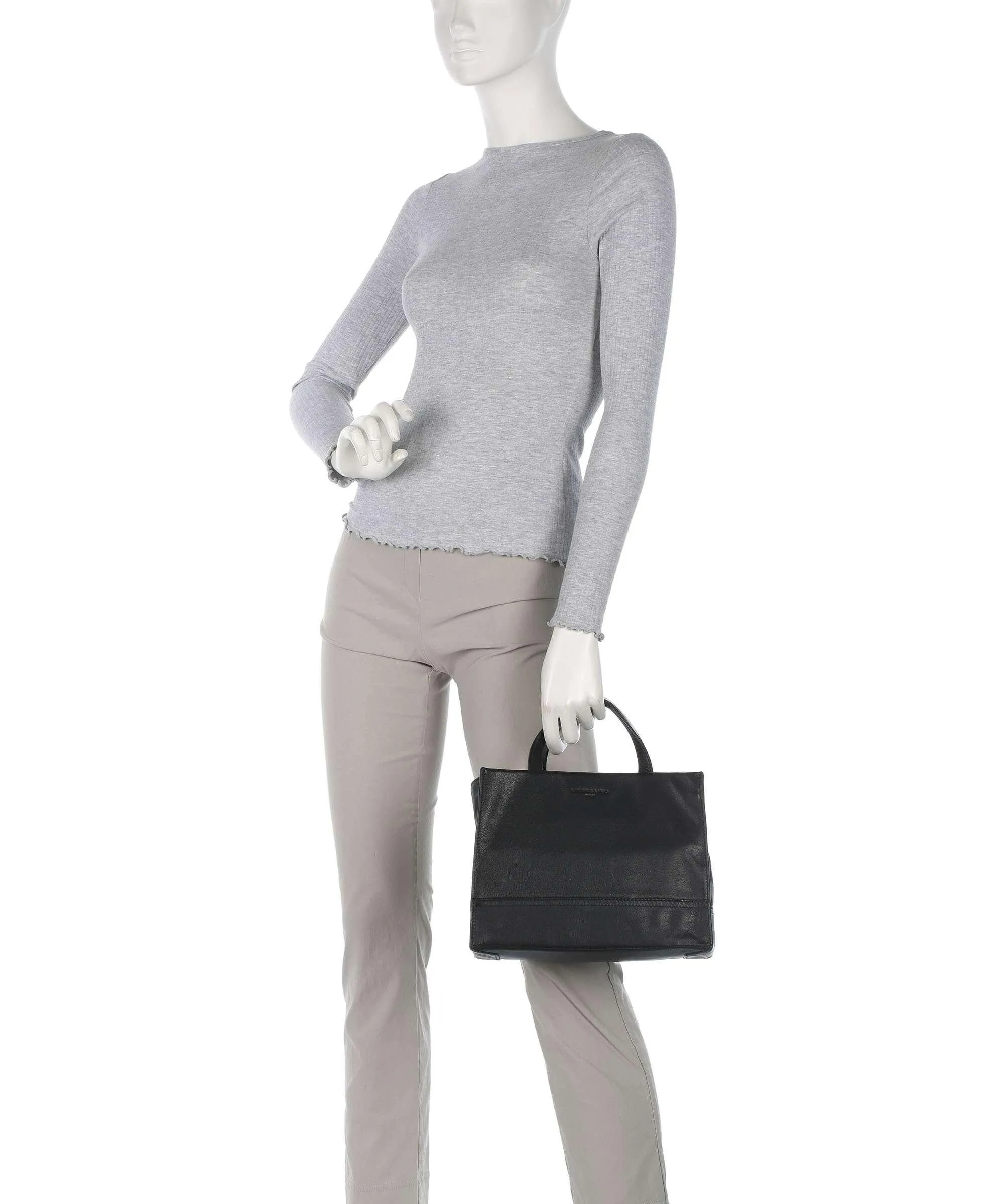  Liebeskind Lou 2 3D Leather M Borsa a mano pelle granulata nero  