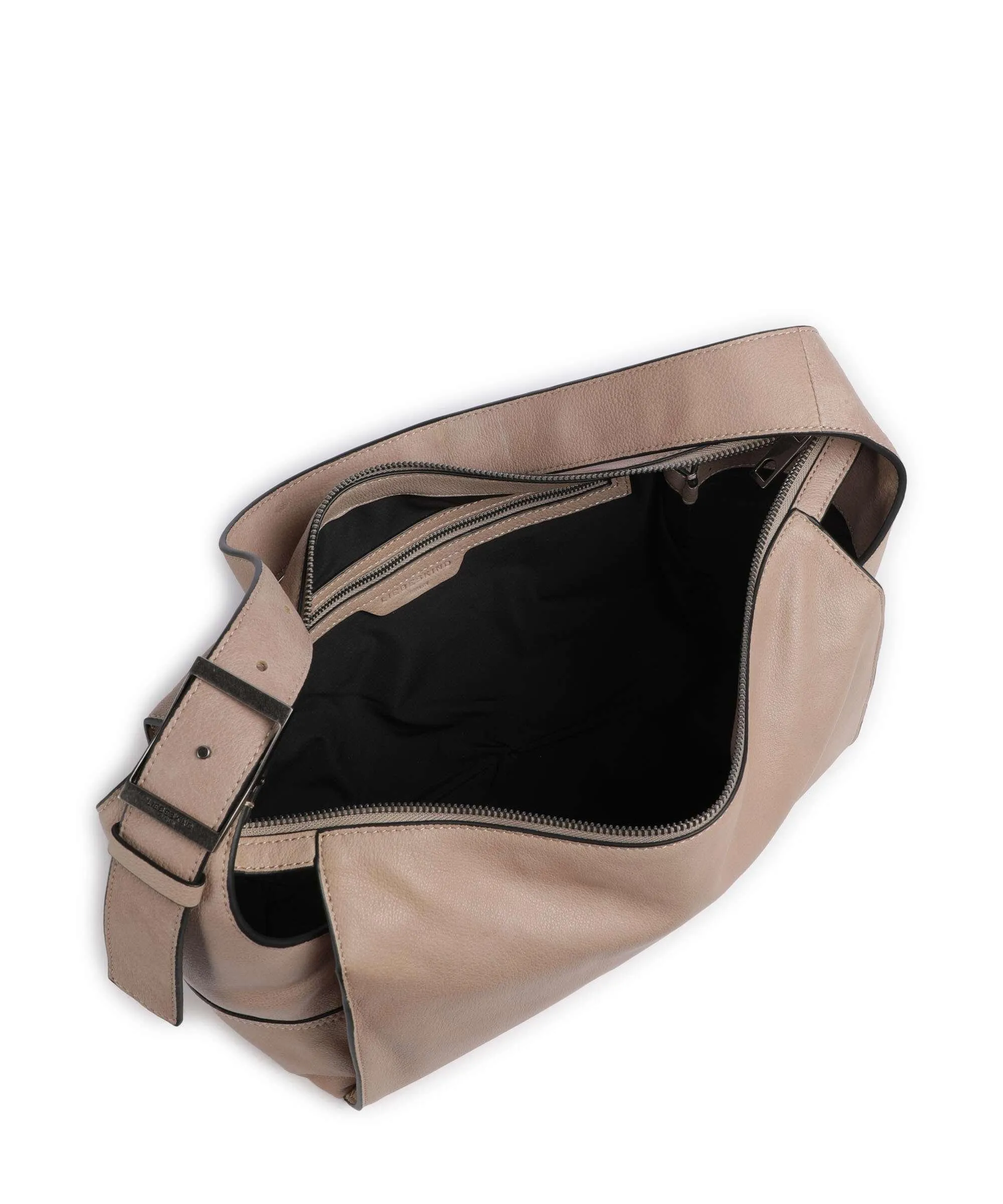  Liebeskind Lou 2 3D Leather M Borsa hobo pelle di vacchetta grana beige  