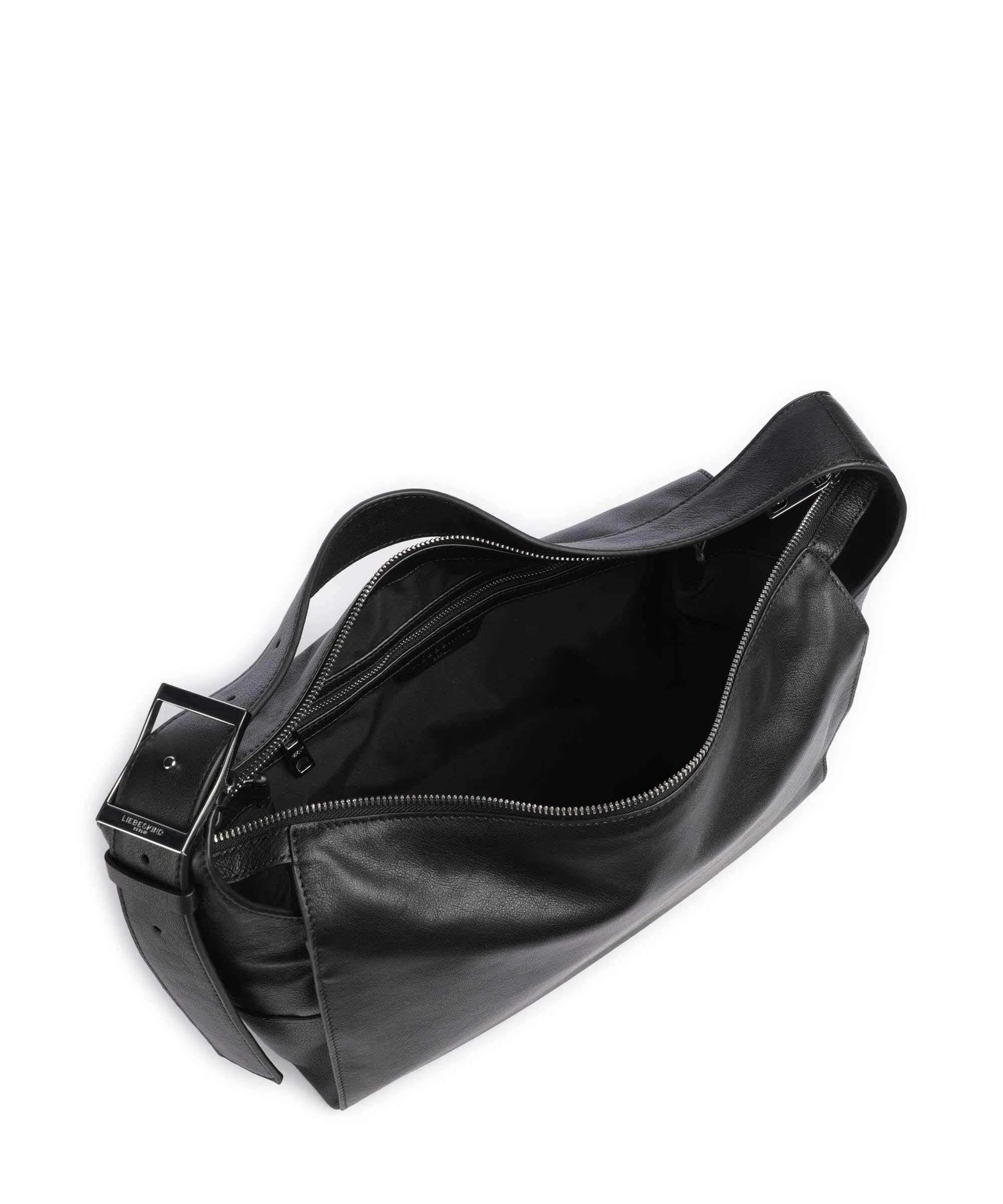  Liebeskind Lou 2 3D Leather M Borsa hobo pelle di vacchetta grana nero  